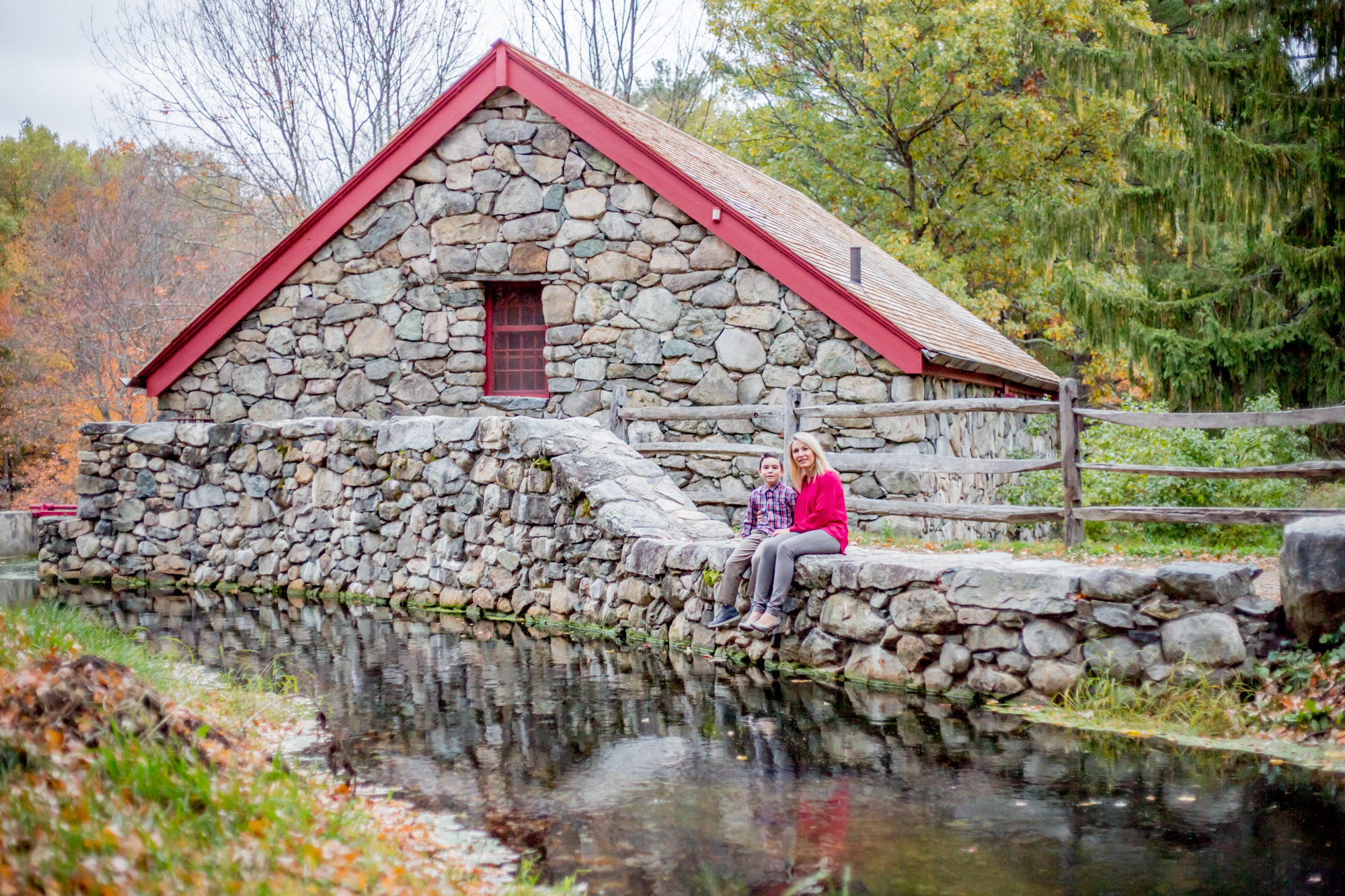 Sudbury MA Grist mill erica pezente fall family photo