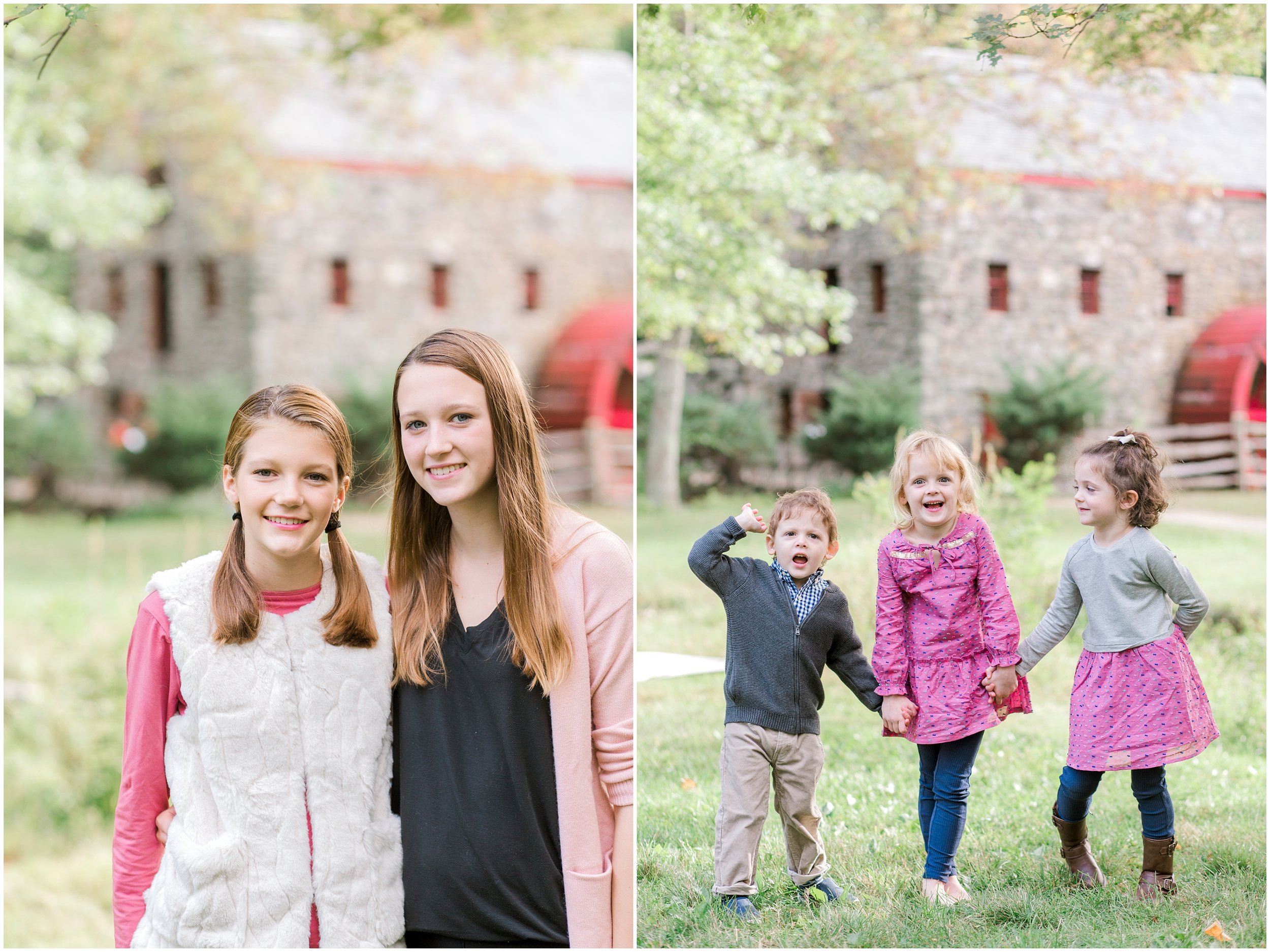 Sudbury grist mill fall family photos siblings