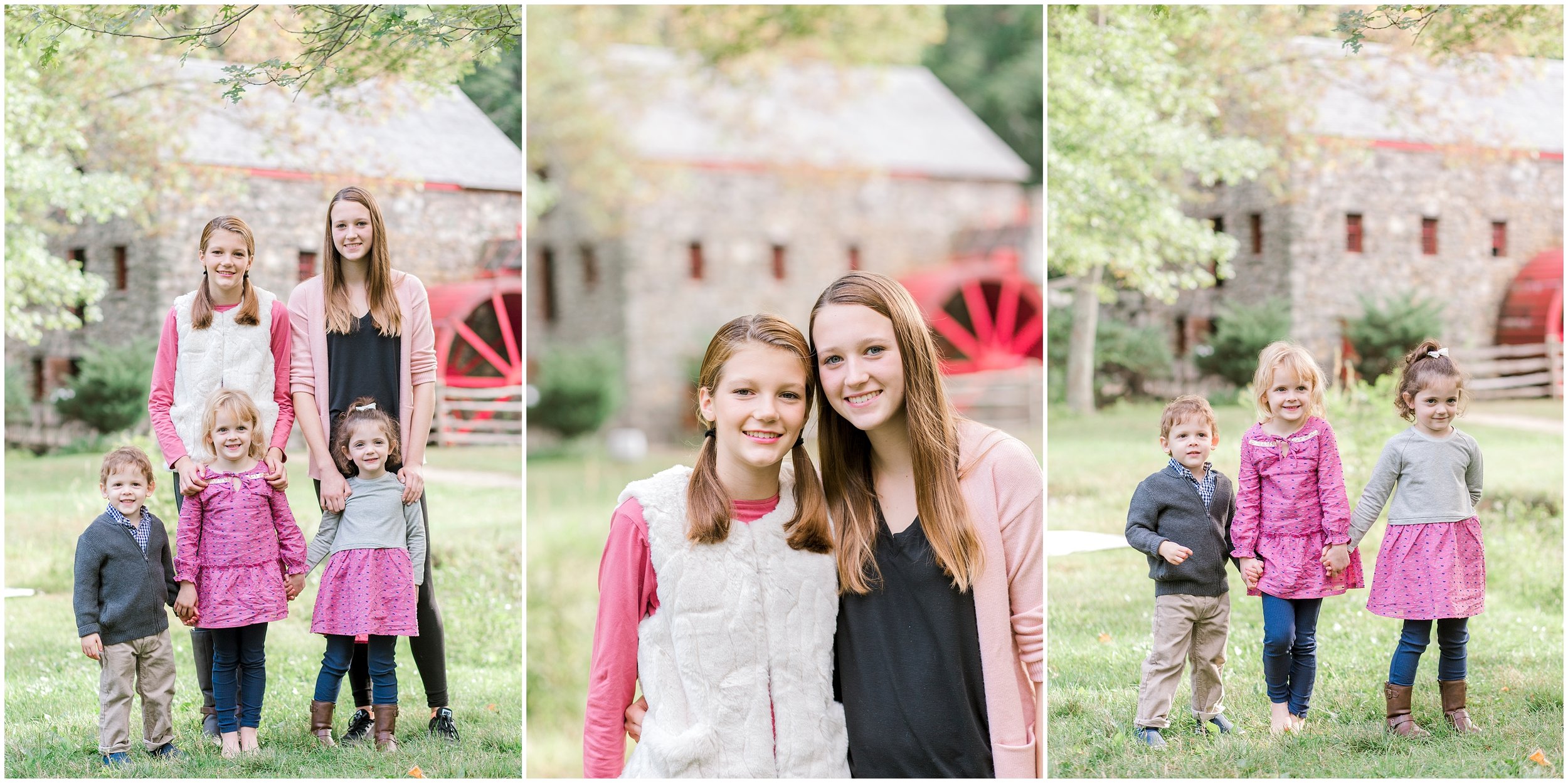 Sudbury grist mill fall family photos siblings