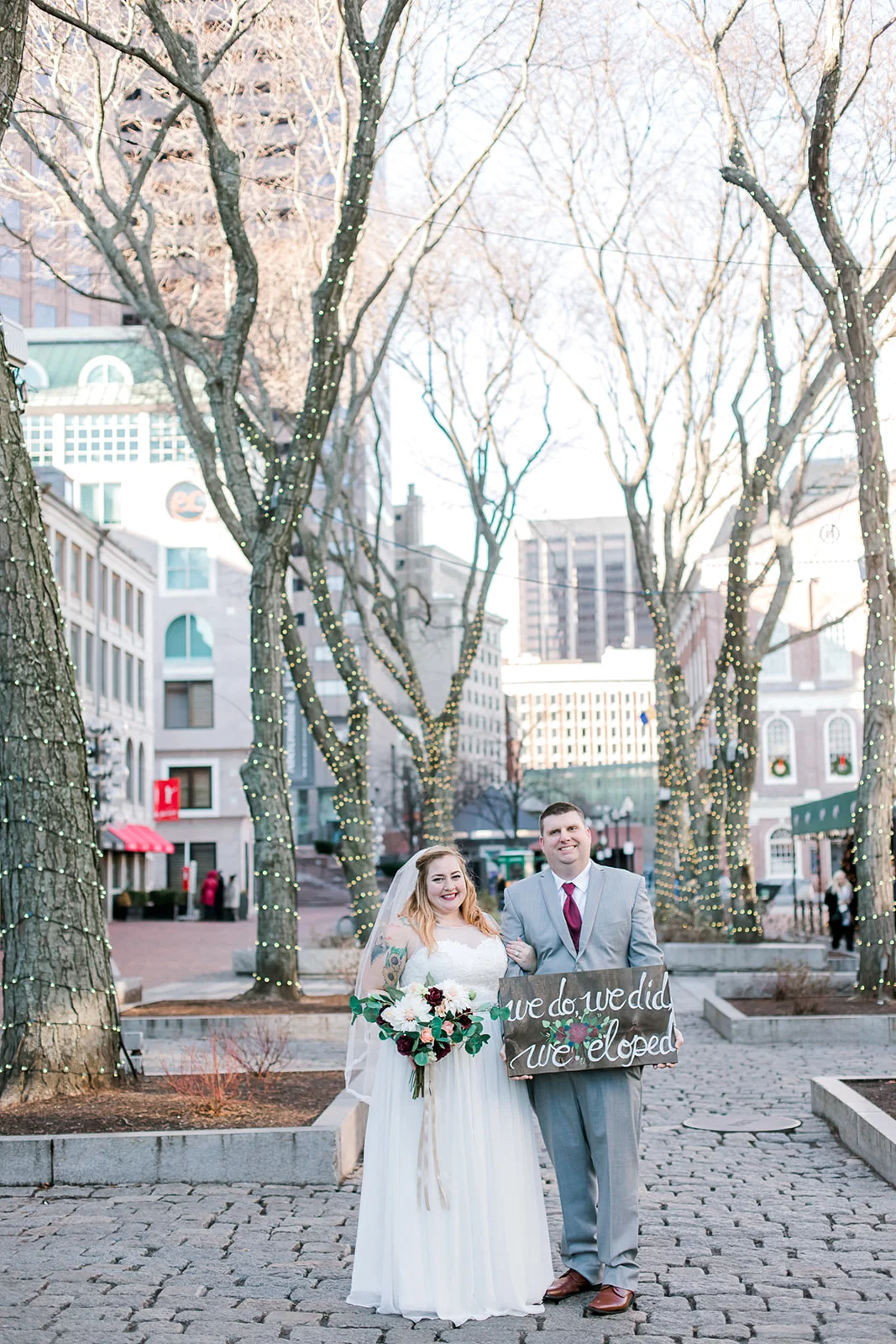 Boston Fan Pier and Fanueil Hall Elopement | Christine and Kyle