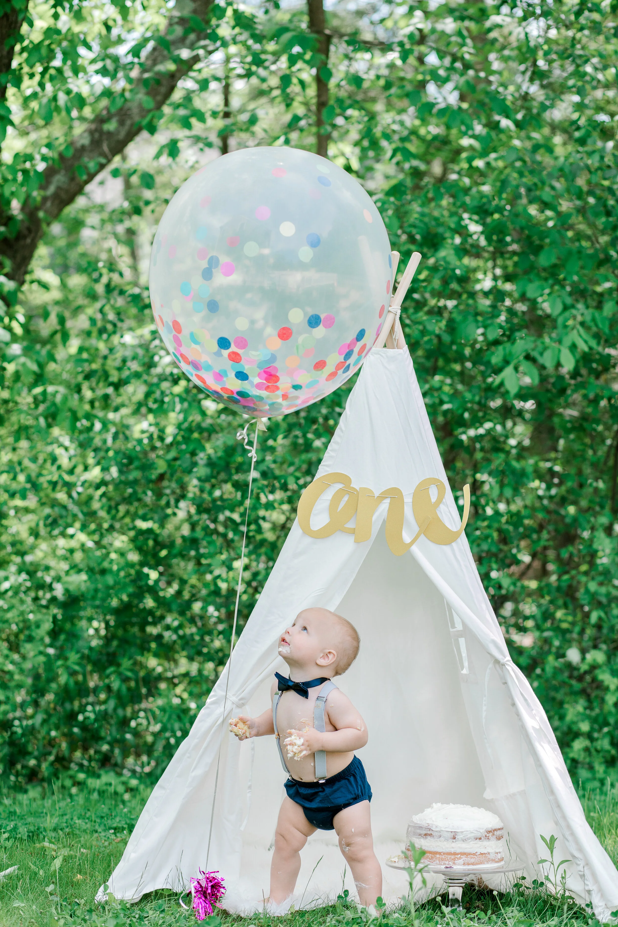 Natick First Birthday Cake Smash and Family Photos | Jackie 