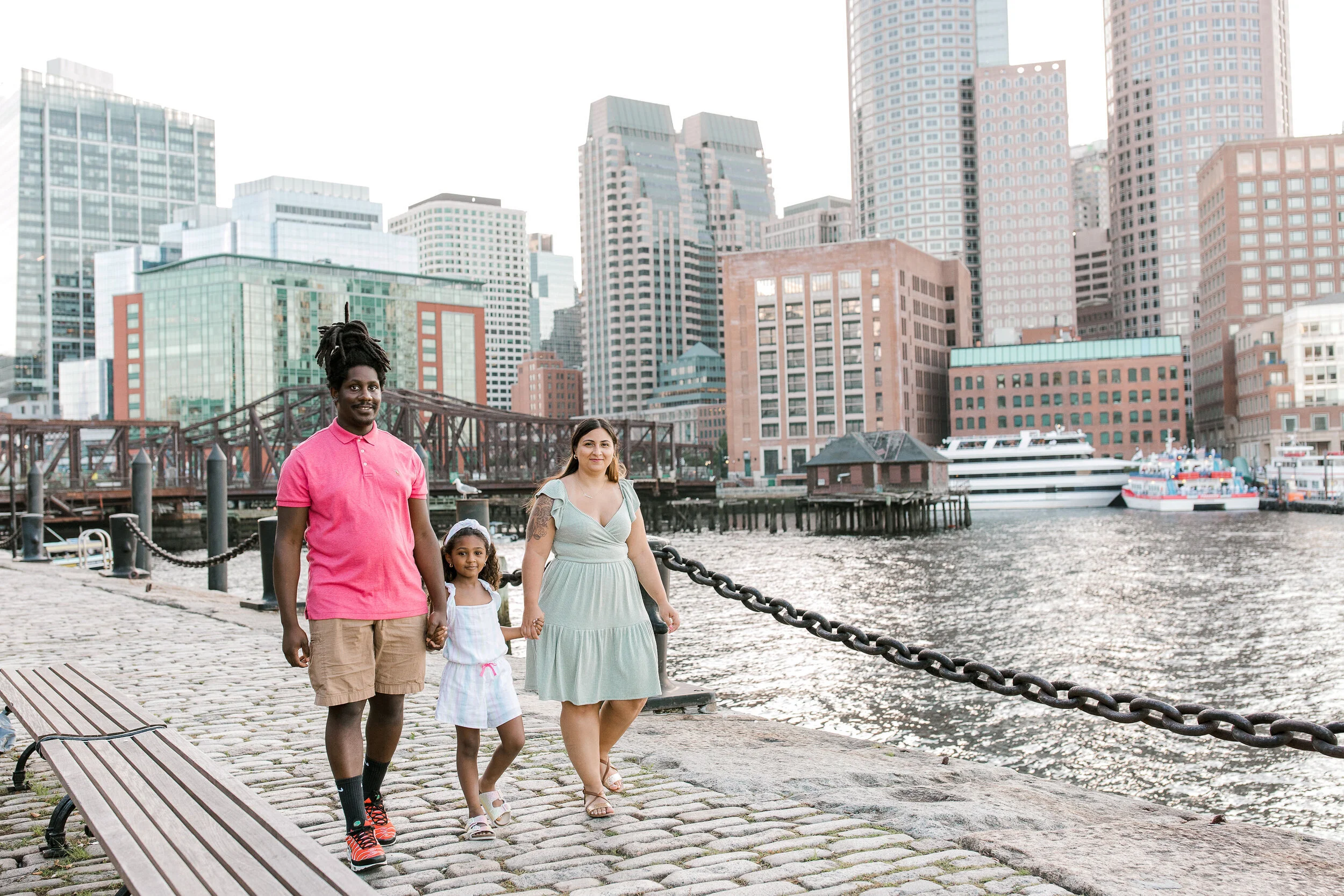 Boston Seaport Fan Pier Park Summer Family Photos | Yasmin 