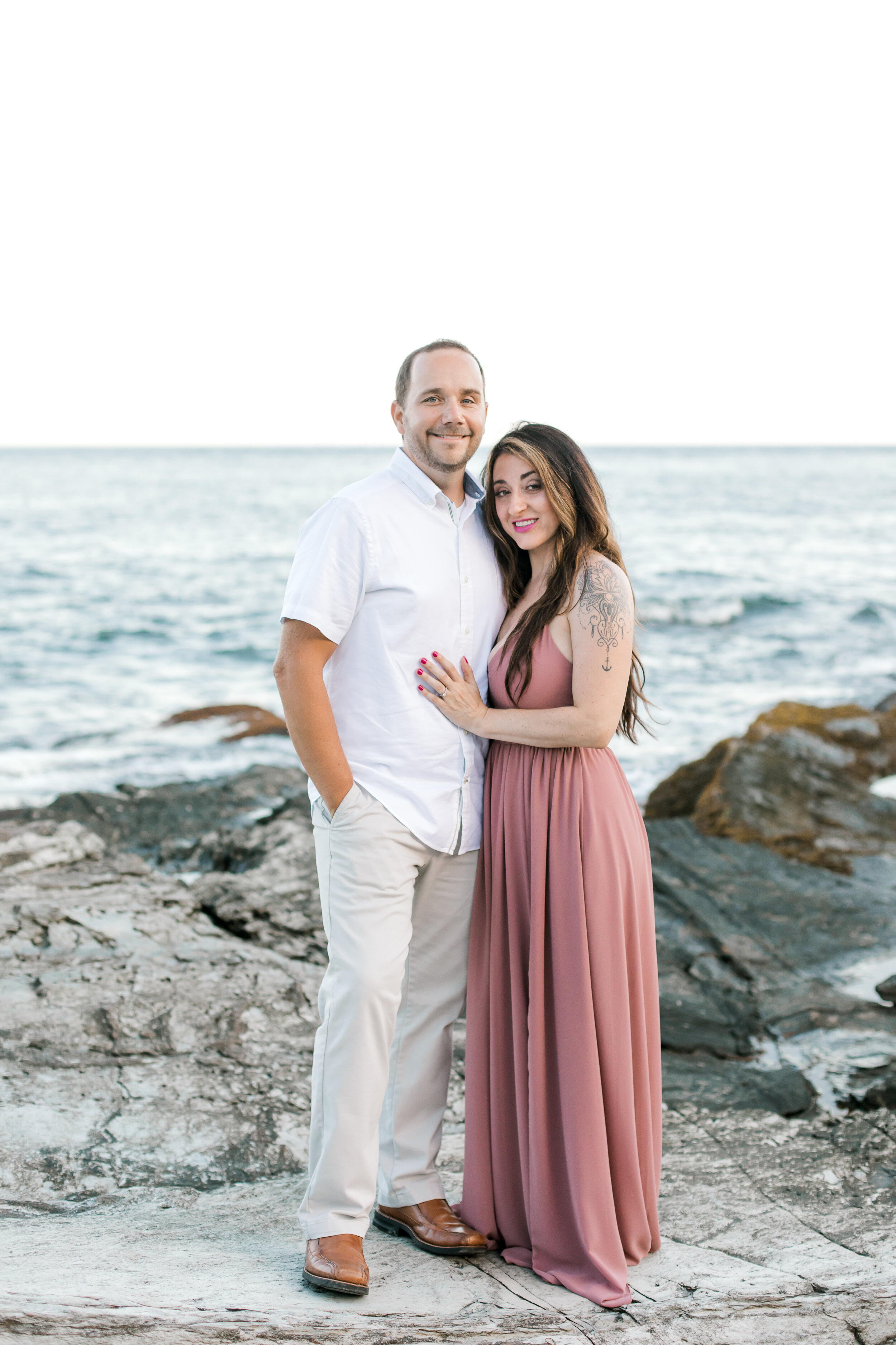 Beavertail Lighthouse Engagement Photos | Marcy and Anthony