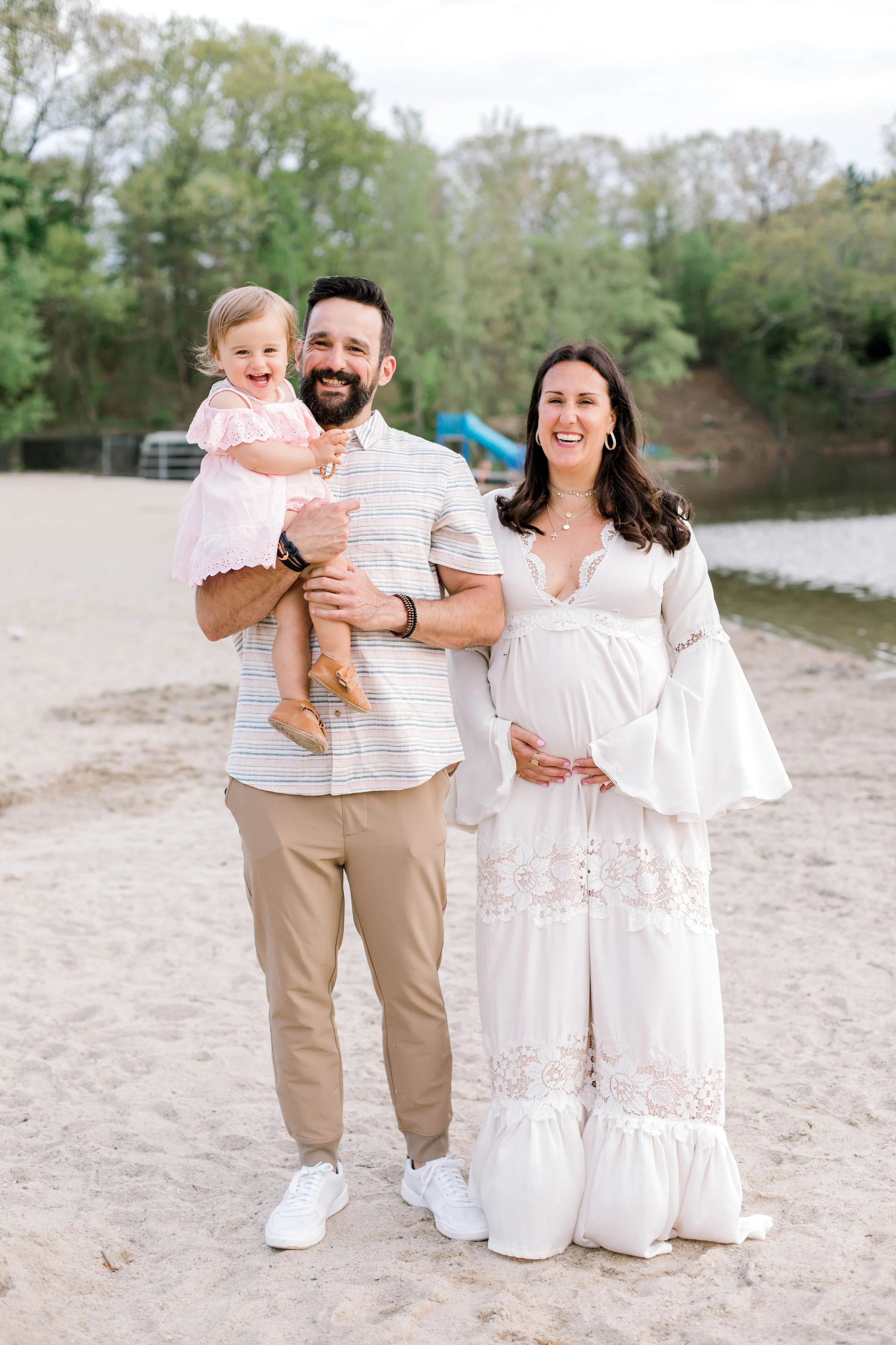 Morses Pond Wellesley, MA Spring Maternity Photos | Kat 
