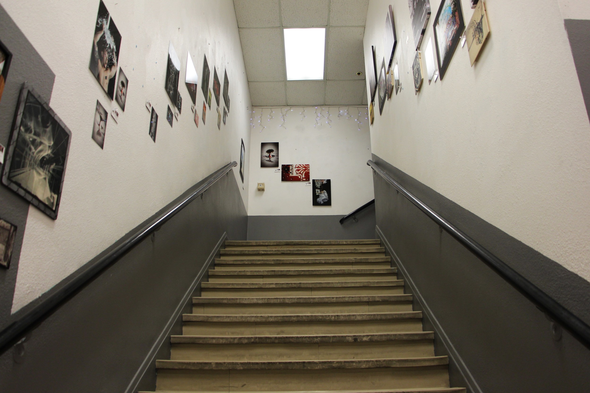 The anything is possible stairs at Emergency Arts