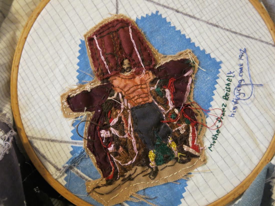 Skirt of Mothers (Franz Reichelt Patch), Fabric and Thread, 5”x4”, 2014