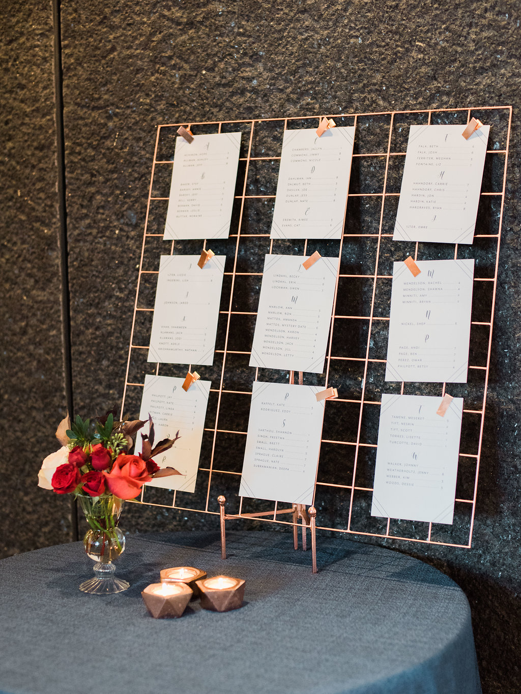 Geometric Navy Suite Escort Cards