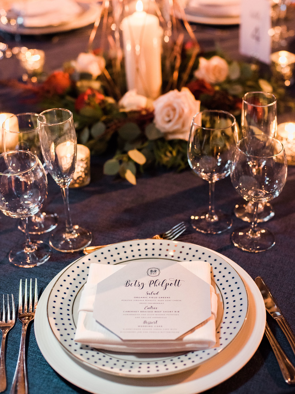 Geometric Navy Suite Menu