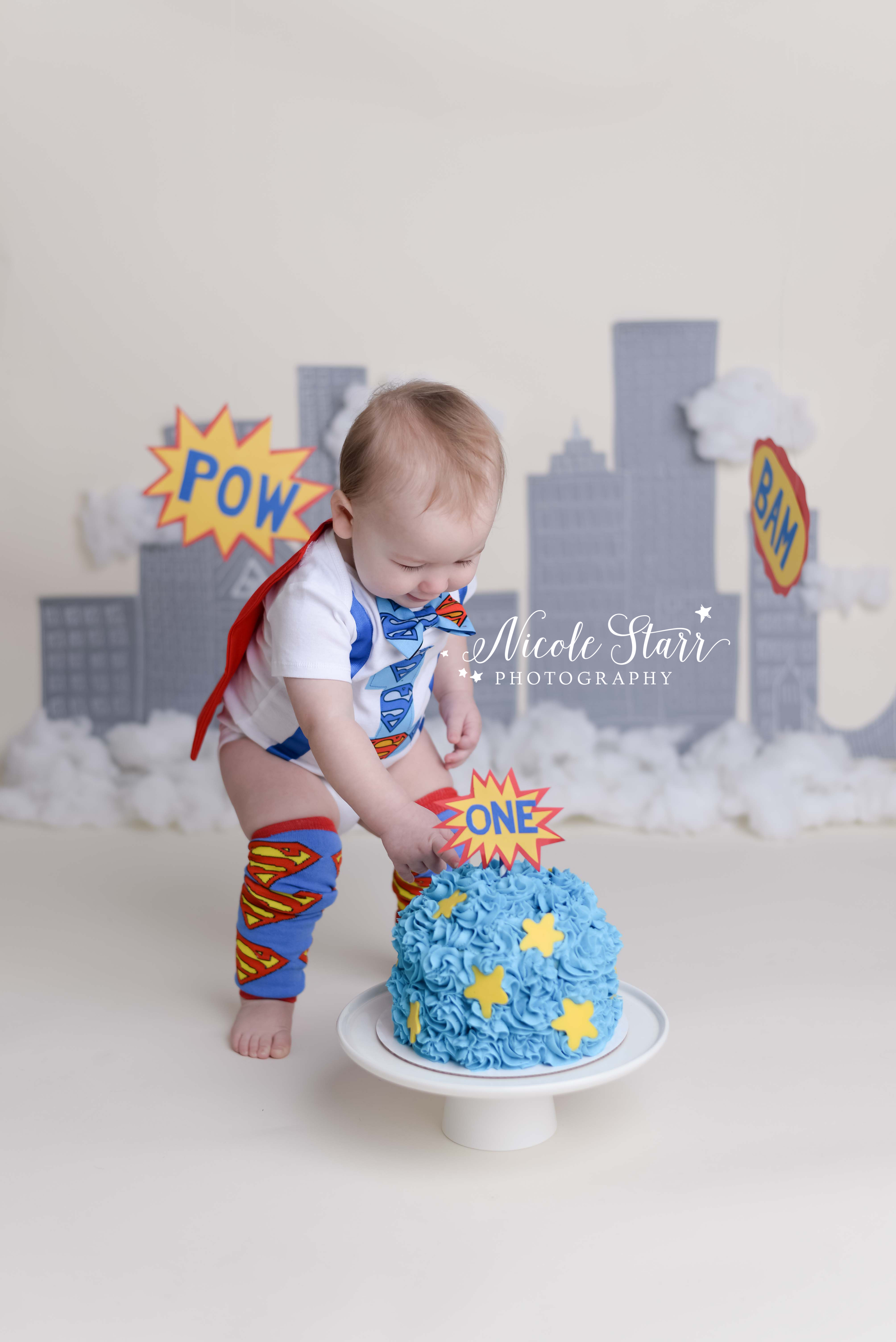 saratoga albany first birthday baby photographer superhero cake smash.jpg