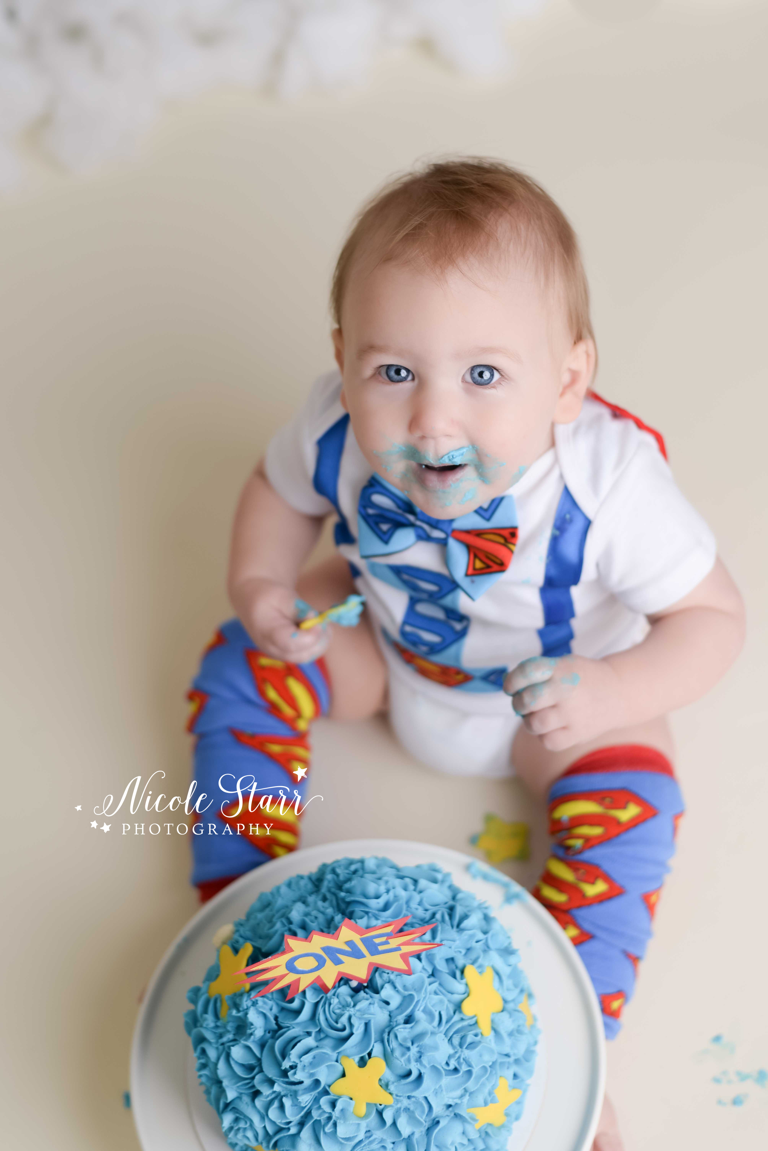 superhero cake smash party saratoga springs ny baby photographer.jpg