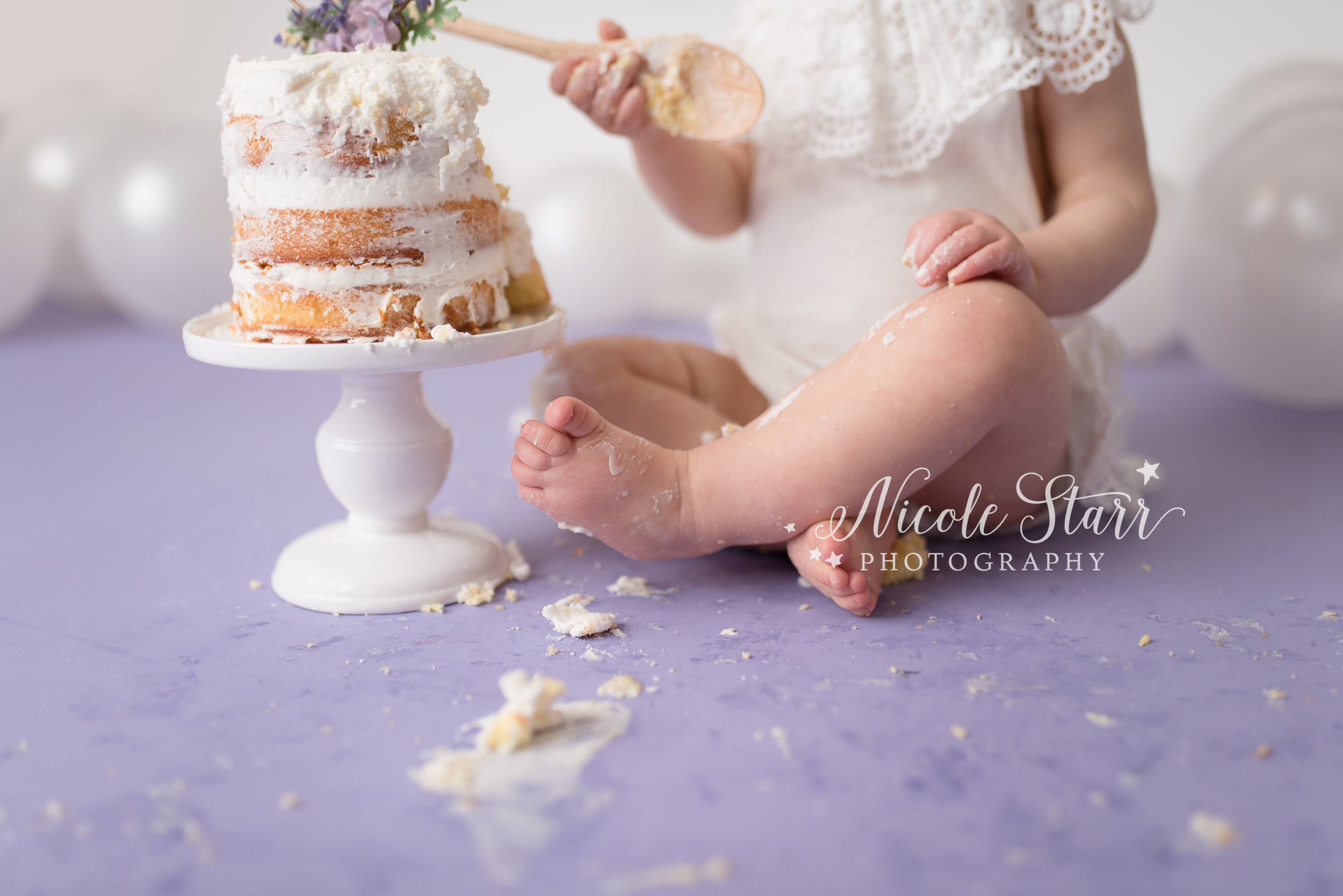 The Sweetest Baby Girl  First Birthday Cake Smash in Charlotte Area