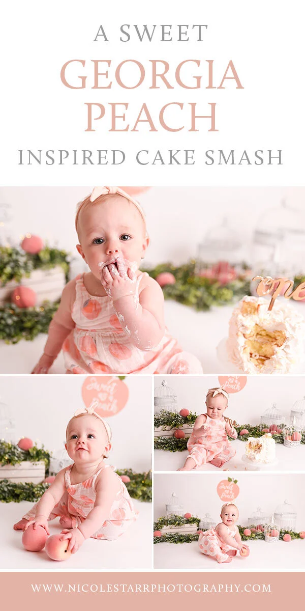 Georgia Peach cake smash photographed by NY cake smash photographer Nicole Starr Photography