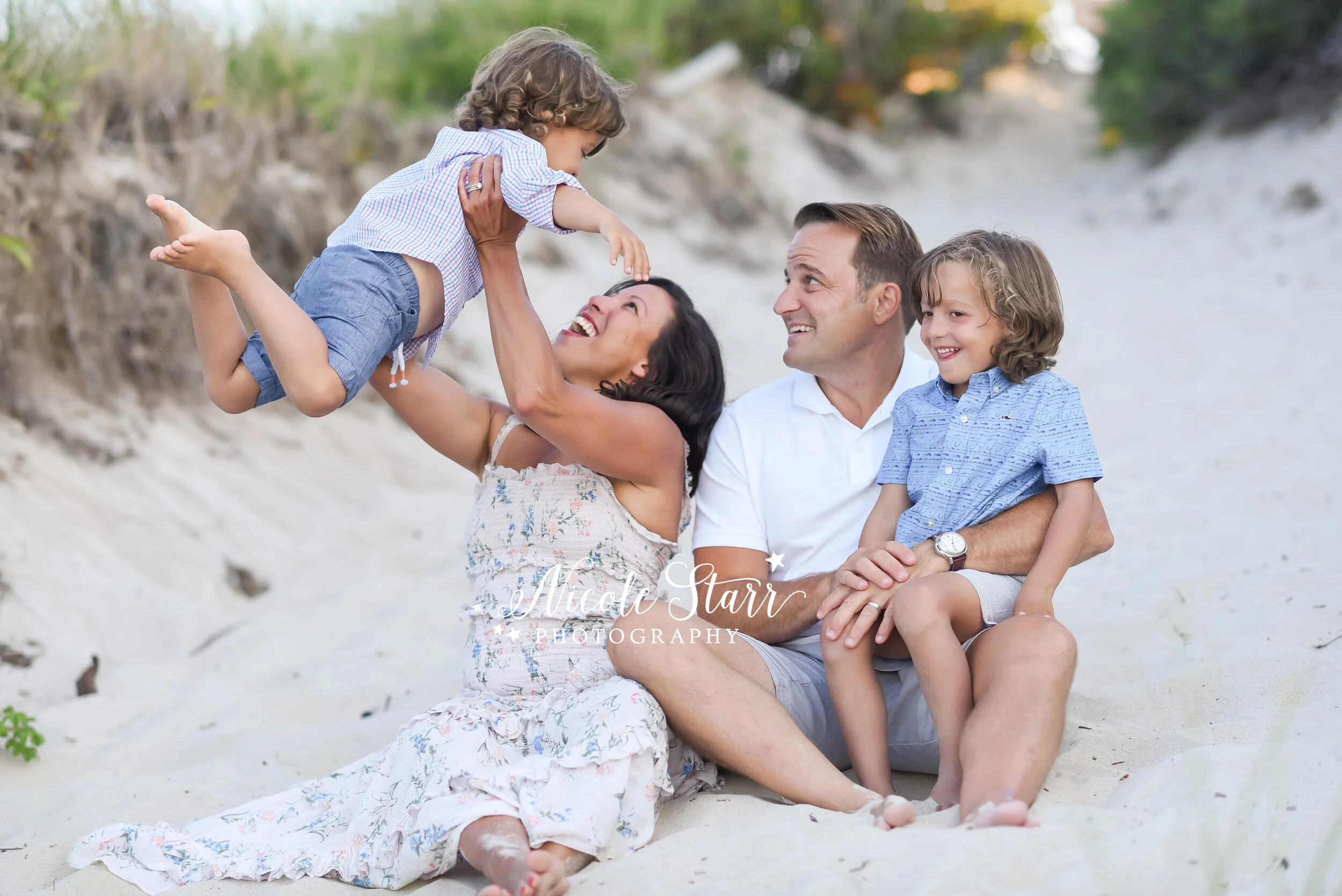beach portraits in Cape Cod with luxury family photographer Nicole Starr Photography