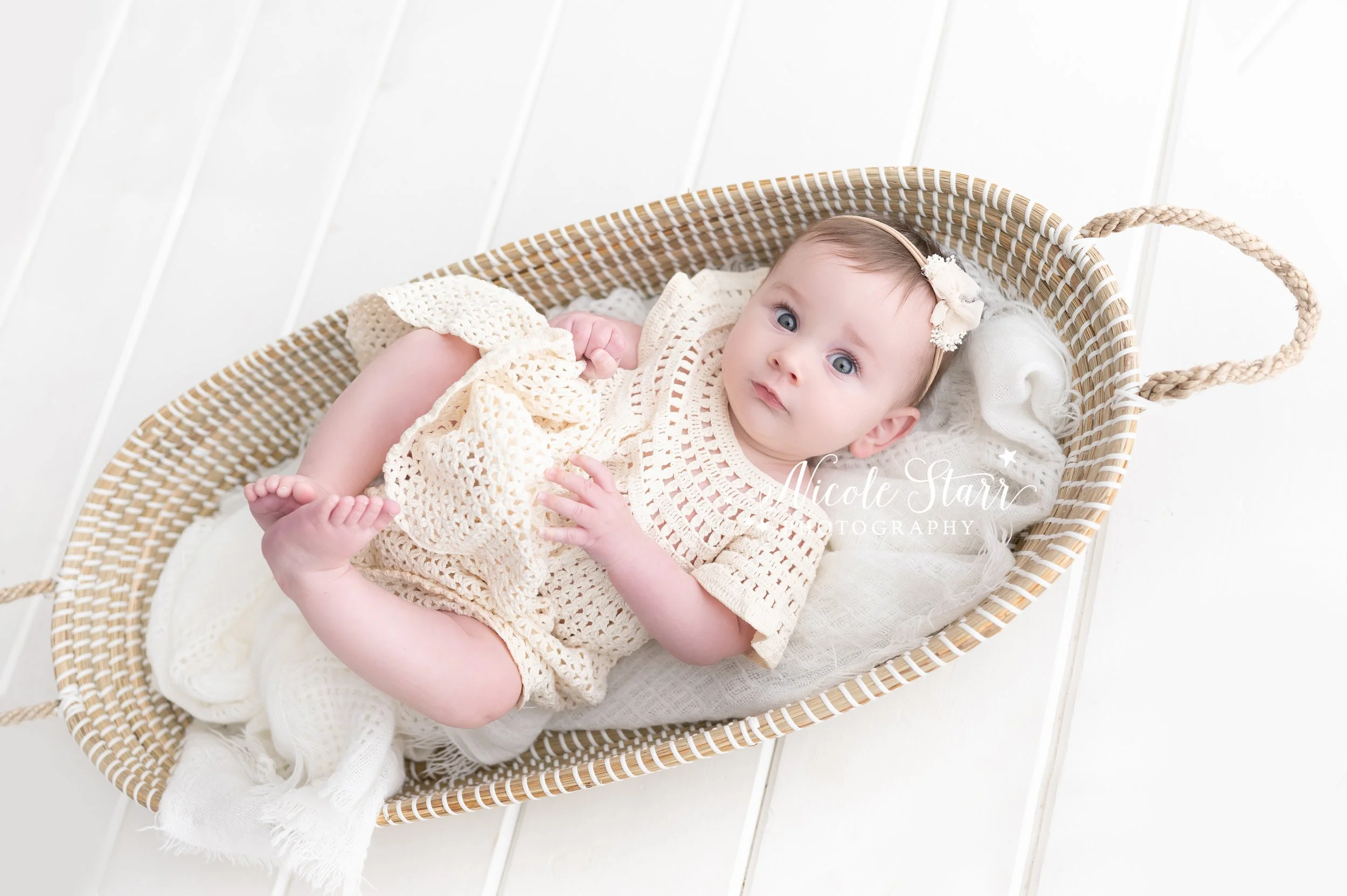 Baby Milestone Portraits with a Family Heirloom Dress