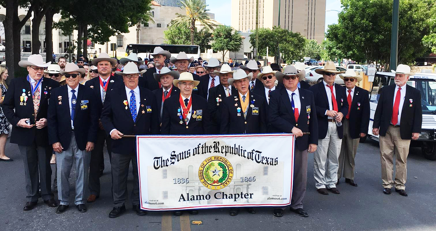 Every year since 1925, the Alamo Mission Chapter of the Daughters for the Republic of Texas (DRT) has staged the annual Pilgrimage to the Alamo & The Sons Of The Republic of Texas, Alamo Chapter was there to show its support. This is a memorial tribute to the Alamo Heroes and the heritage of Texas. A solemn wreath bearing procession of historic, civic, patriotic, military and school groups depart from the Vietnam Memorial at the Tobin Center, at 3:30 p.m., and walk silently to the Alamo. Simultaneously, an authoritative voice intones the names of the Alamo defenders from inside the Alamo walls. Following the procession and placing of the wreaths on the Alamo greensward, a brief memorial service takes place. The Fiesta Military Coordinator delivers the address and the sounding of Taps ends the ceremony. The Alamo Mission Chapter, DRT, founded in 1905, exists to provide and protect the history of Texas. The Chapter perpetuates the memory of the men and women who achieved and maintained Texas Independence, encourages historical research and preservation, and celebrates Texas Honor Days.