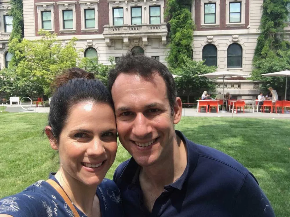My husband and I outside the Cooper Hewitt Design Museum in New York.