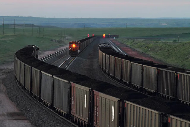 Coal trains operated by BNSF. (Credit: Mike Danneman )