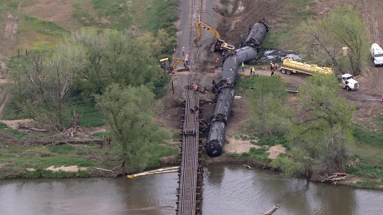 LaSalle, Colorado train derailment. (Credit: CBS Denver )