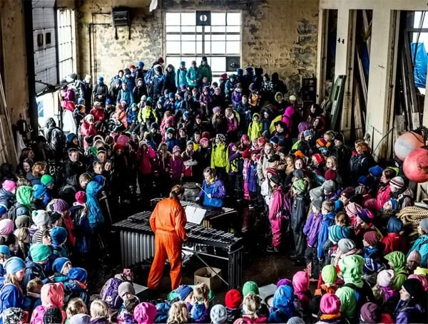 Fra RiksUltima 2015, samtidsmusikkfestival for barn på Vibrandsøy utenfor Haugesund. Foto: Lars Opstad