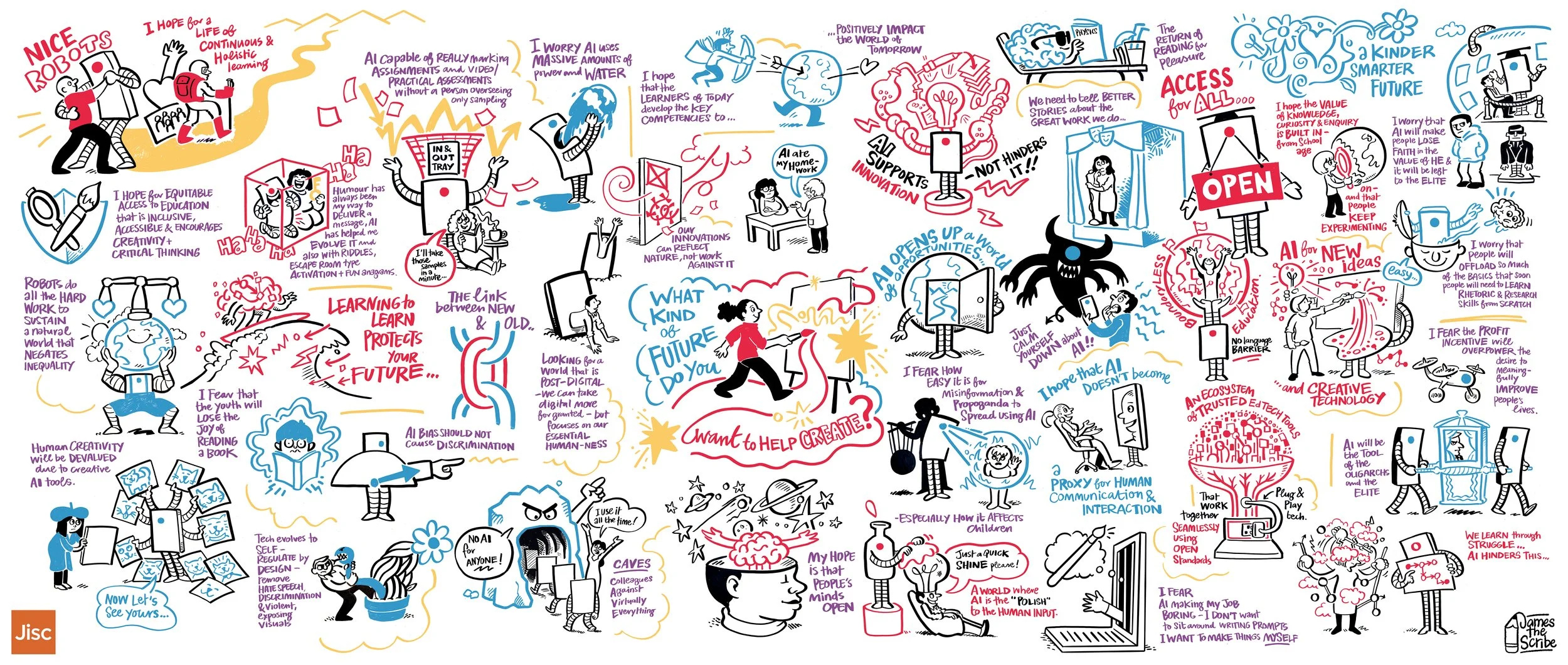 A piece of live illustration made at a conference for Jisc