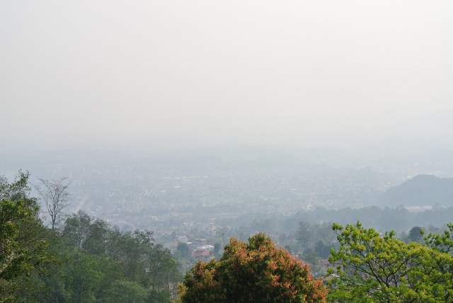 Under all that haze I did occasionally get a view of the Kathmandu Valley while I was at Vipassana