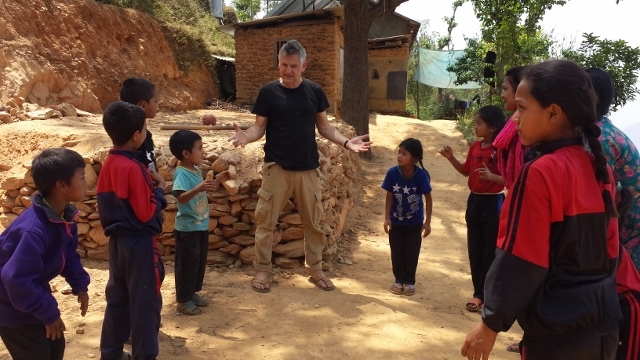 Chris engaging the kids in a little song and dance