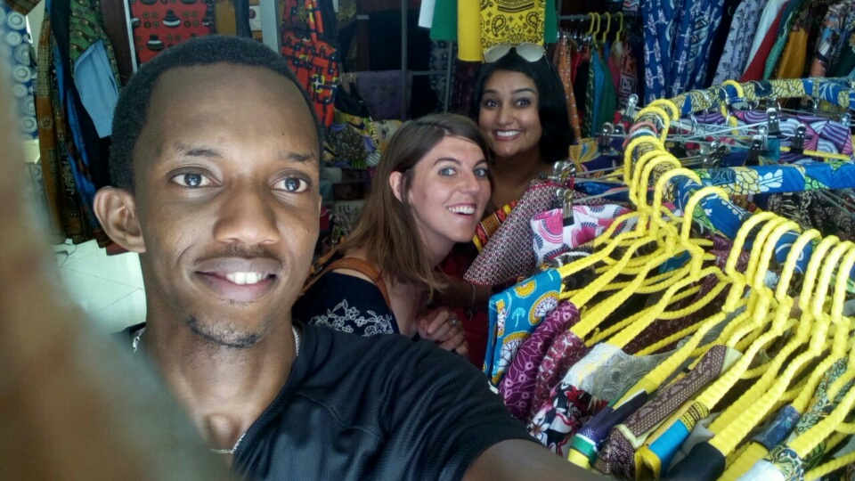 Joss, Sheila and I checking out a local designer