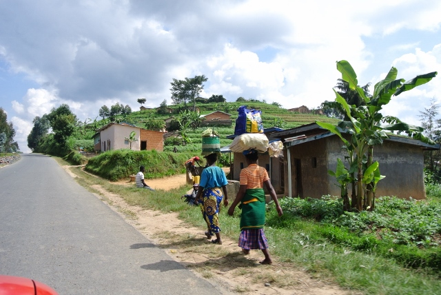 Villagers in the Western province going about their Friday morning