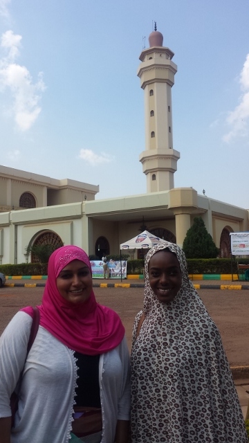 Sabrina and I ready for a visit to the mosque