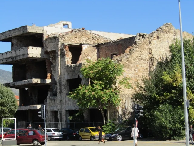 This is a common sight all over Mostar