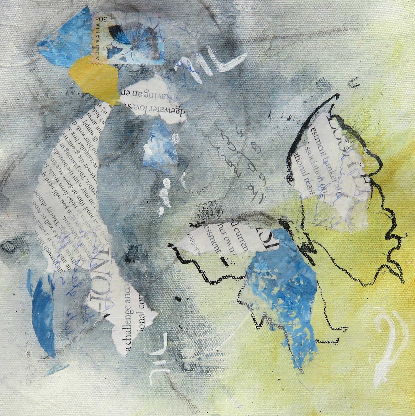 In the studio this week I have been exploring combinations of drawing and collage ... working with ink, found and painted collage papers in my sketchbook ...