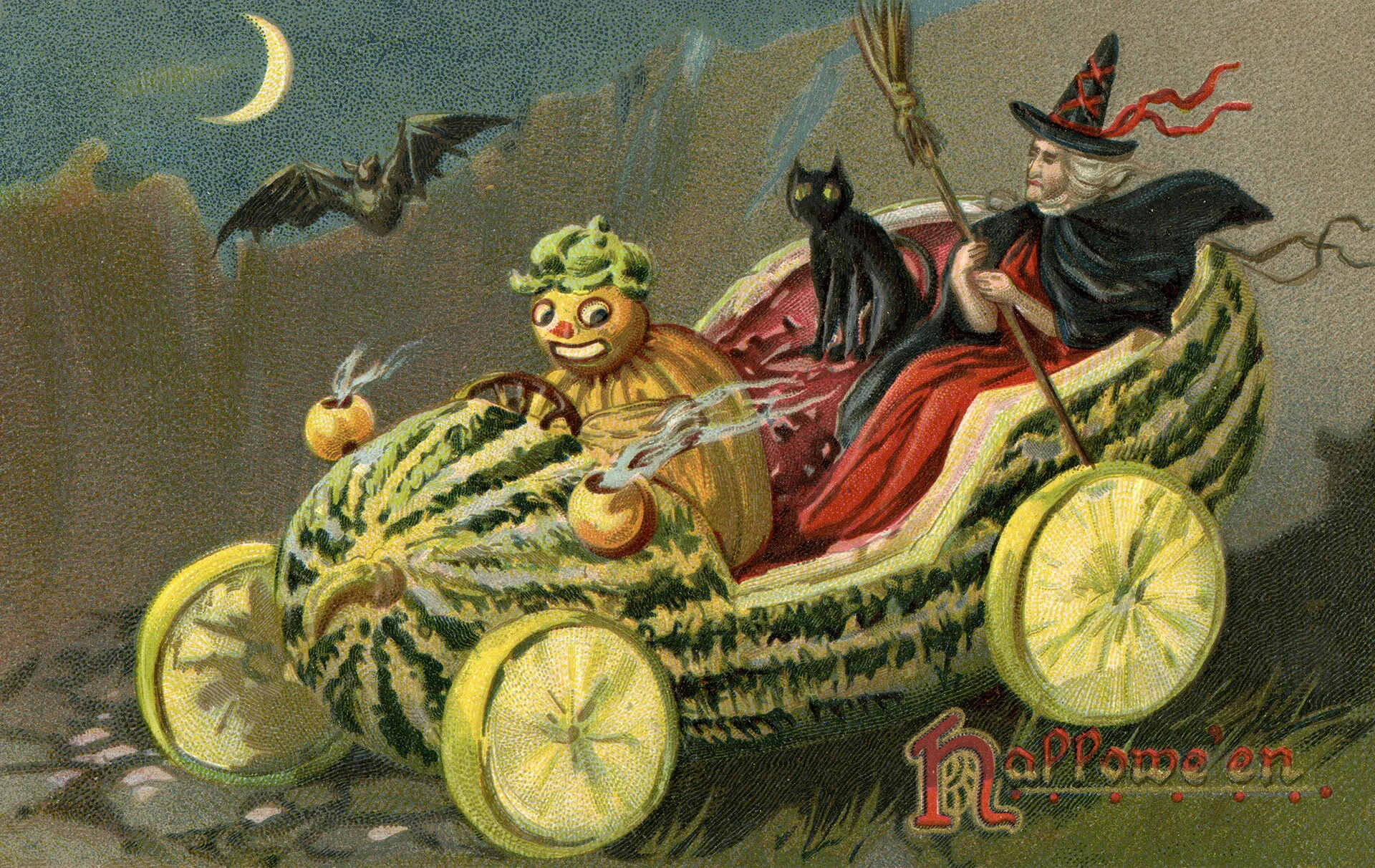 Smiling Pumpkins and Watermelon Cars The Wonderful World of Vintage Halloween Postcards — Book