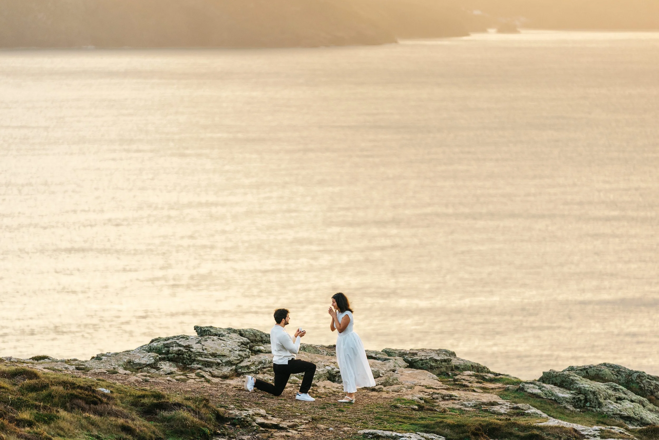 Cornwall engagement proposal photography