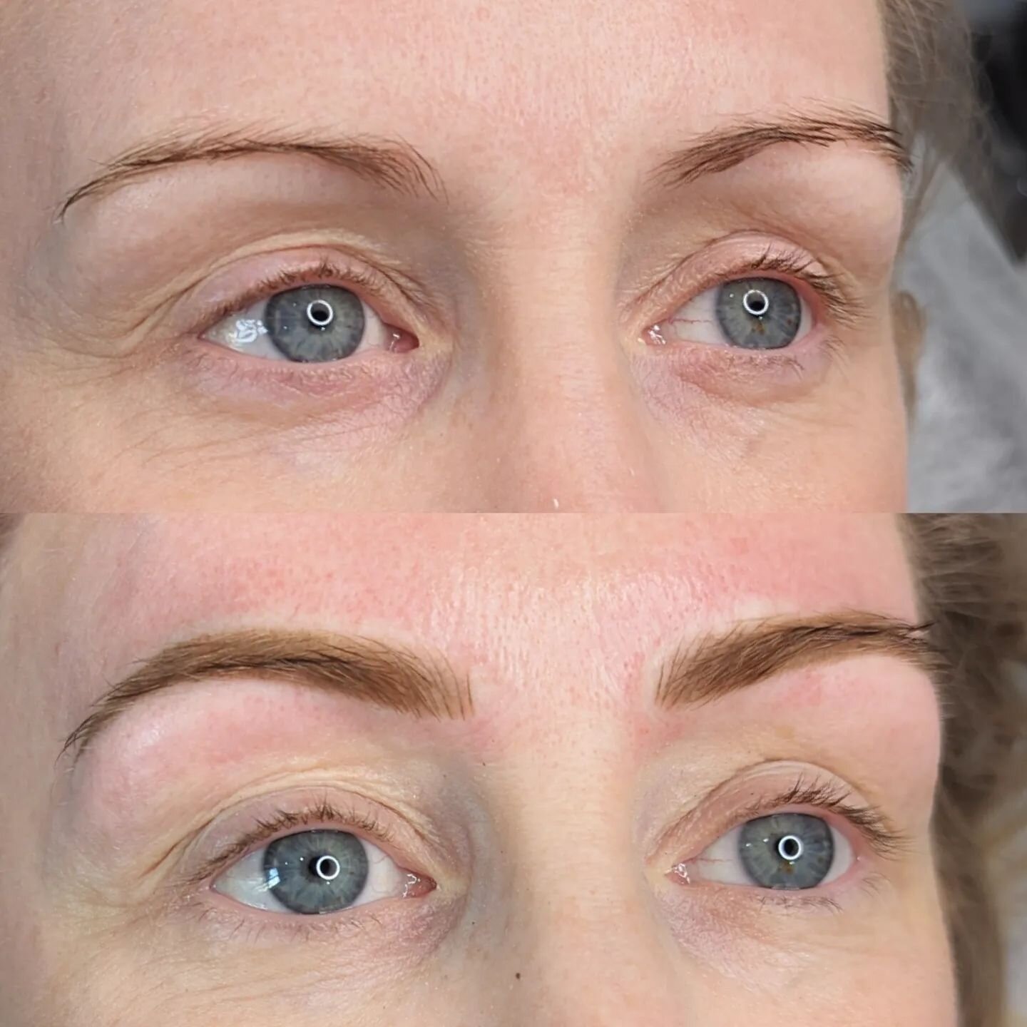 A fuller and more shapely brow using the combination brow technique.
Soft hairstrokes leading into a soft yet defined powder brow.
Warm tone is more neutralises once the pigment is healed under the skin.

For enquiries, availability or to book please