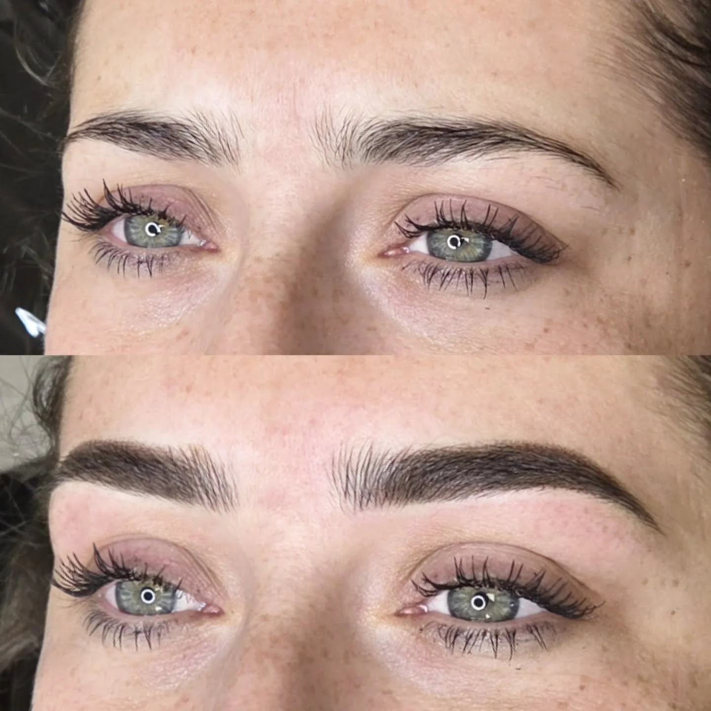 Somehow made the most amazing green eyes even more beautiful with this killer set of combination brows 💚

#microblading #machinebrowtattoo #powderbrows #browtransformations #browtattoo