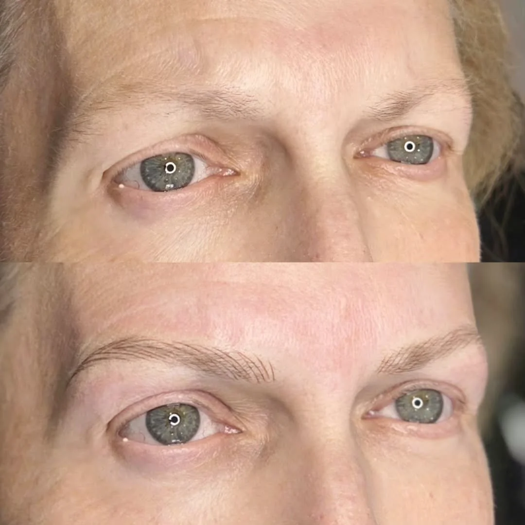 Soft, flowing hairstrokes for a delicate look. 

My client wanted a natural brow that looked like her own brows but better 👌

#microblading #eyebrows #browtattoo #wynyard #spmu