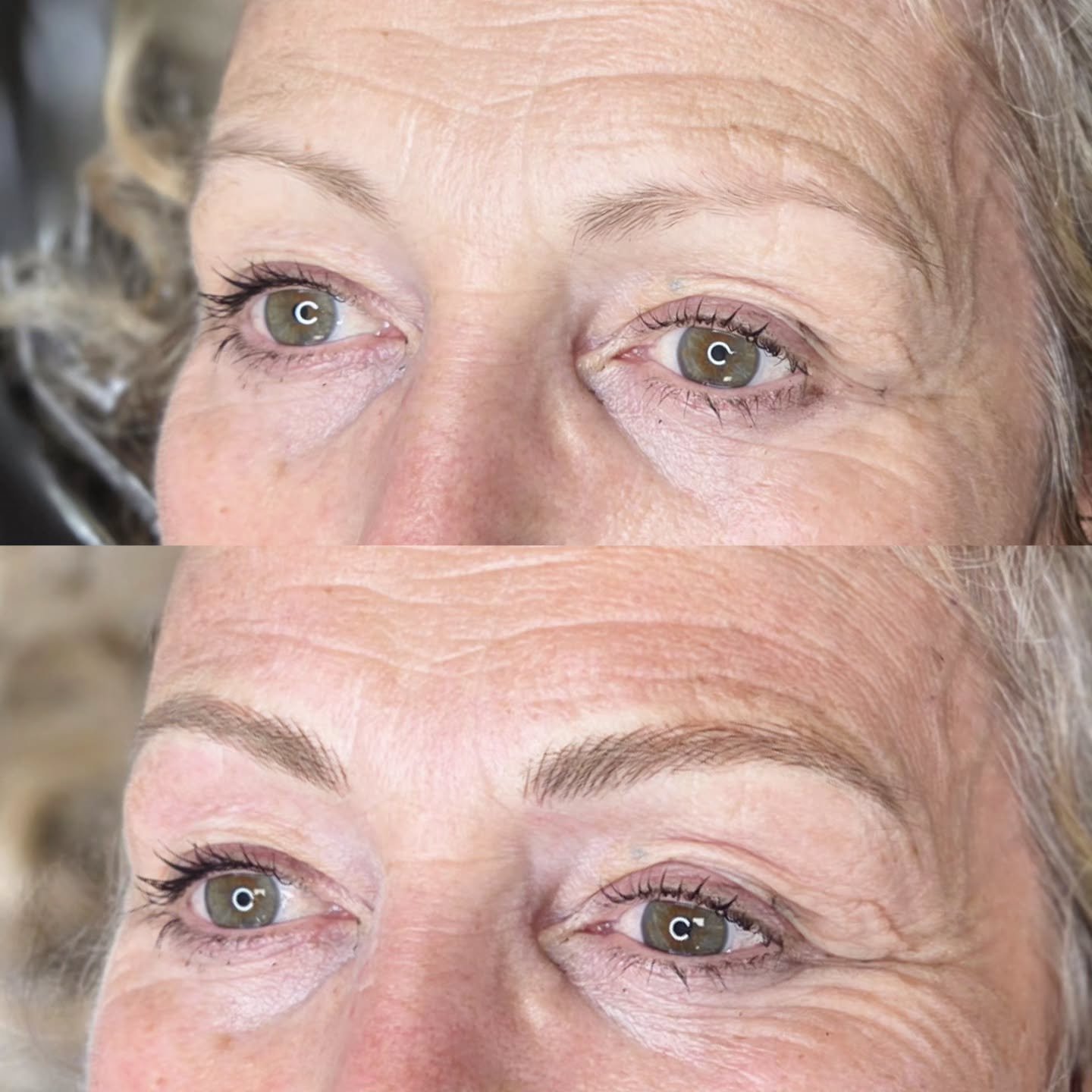 I love this soft transformation - a beautiful blonde hairstroke brow enchantment framing the eyes of my gorgeous client 💕

She asked for her brows but better and I felt that this is the perfect look for her 😍

For more information on the treatment 