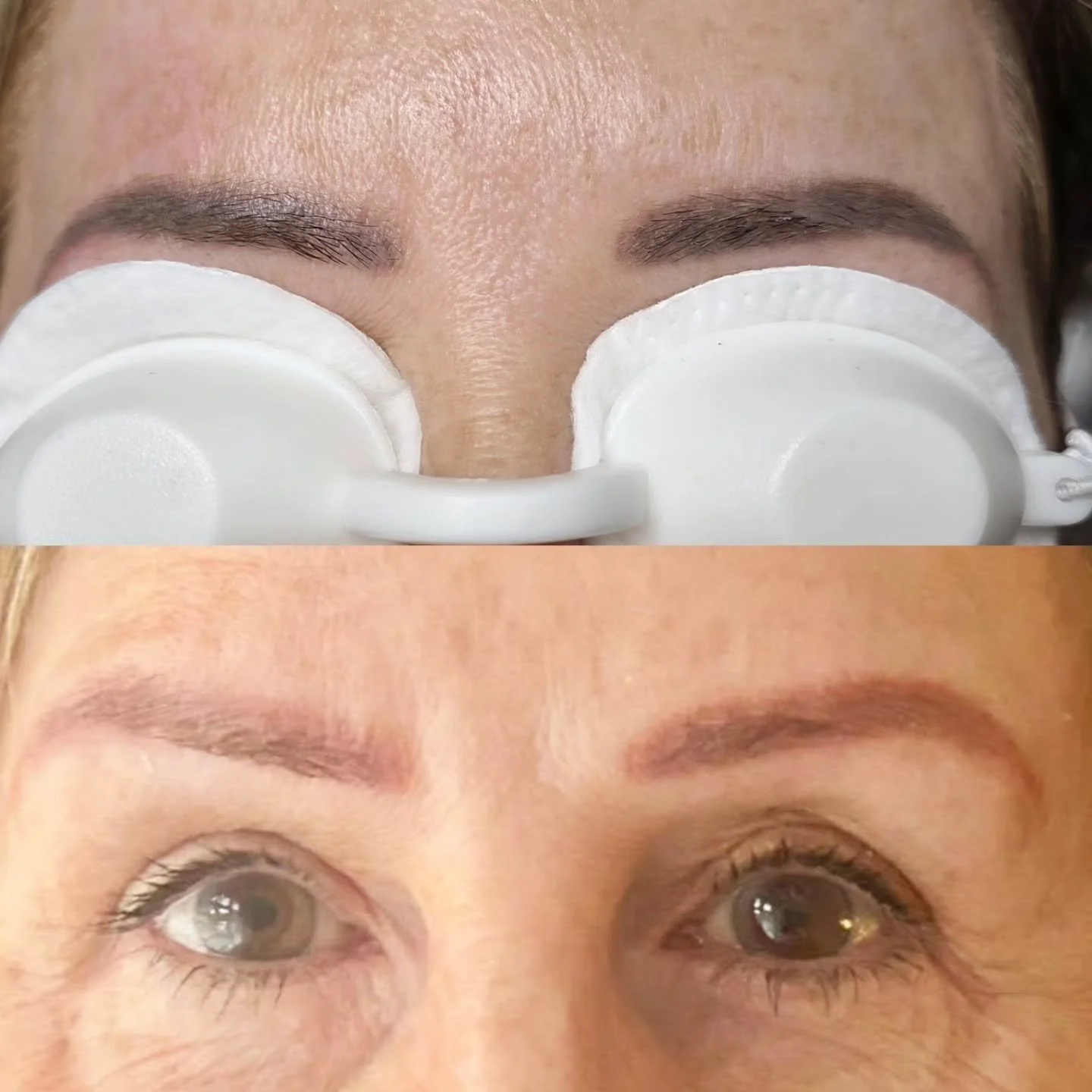⚡ RESET AND REFRESH ⚡

These are 2 of my existing clients who, after having darker pigment shades in their brows over the years, wanted to go for a softer tone.
The darker the pigments, the cooler the undertone, so they can fade out to an ashy colour