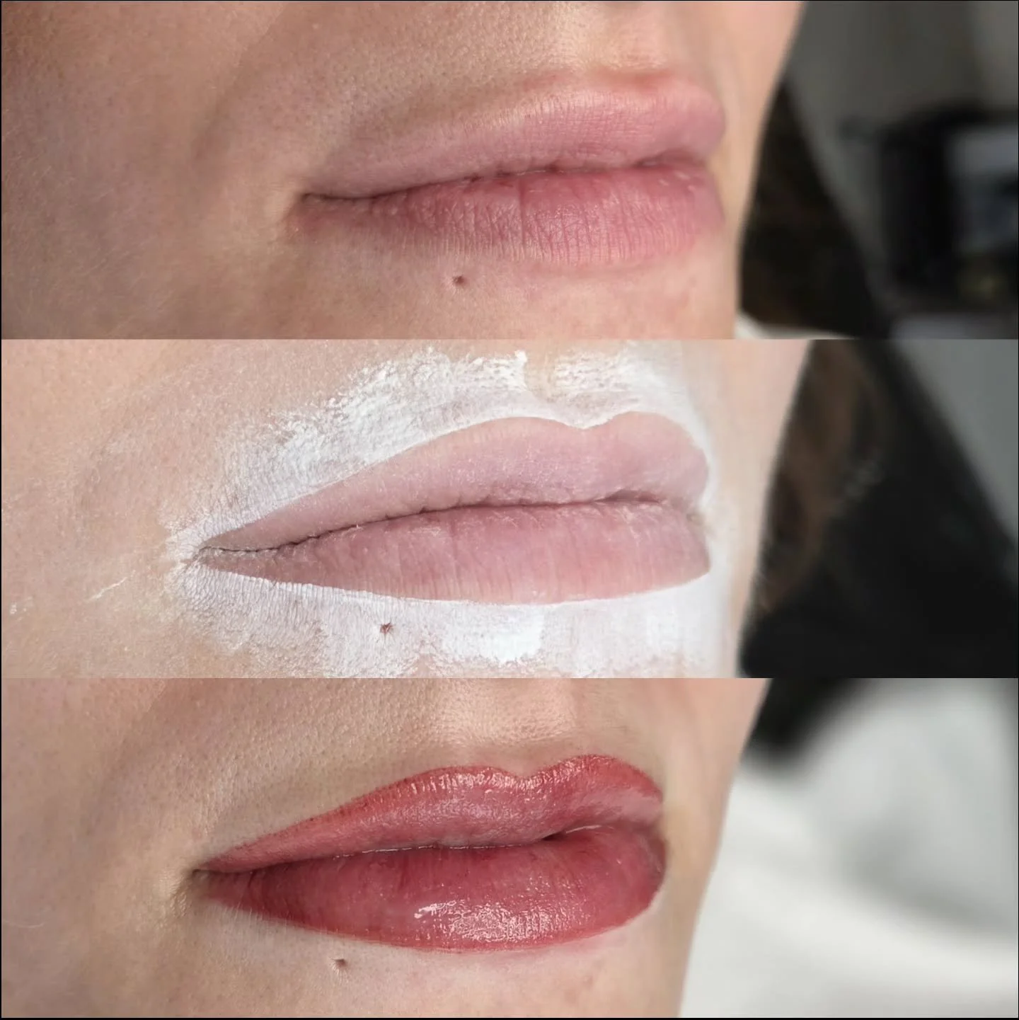 Ready, set, lip blush 💋

These beautiful lips will fade by around 50-60% once healed.

She will have the most natural, soft pink pout, with just a bit of gloss or balm required to make them shiny and gorgeous. 😘

#lipblush #liptattoo #permanentmake