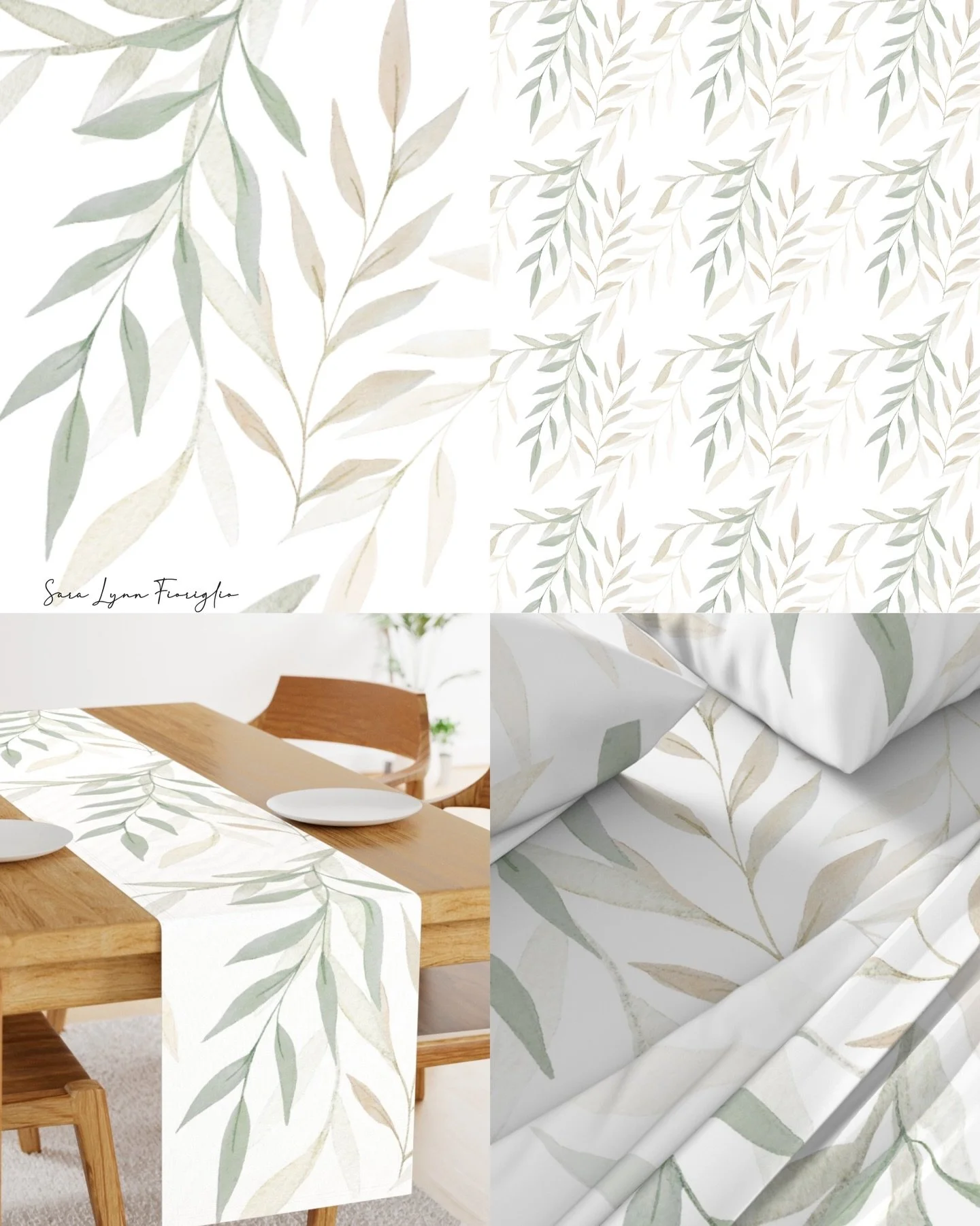 So simple, delicate, and beautiful. 
You could say that about a lot of things. Today, it&rsquo;s about my Spring Leaf pattern 💕🍃 

I&rsquo;m working on getting a Spoonflower and Etsy account set up for wallpaper and fabrics. Will keep ya&rsquo;ll u