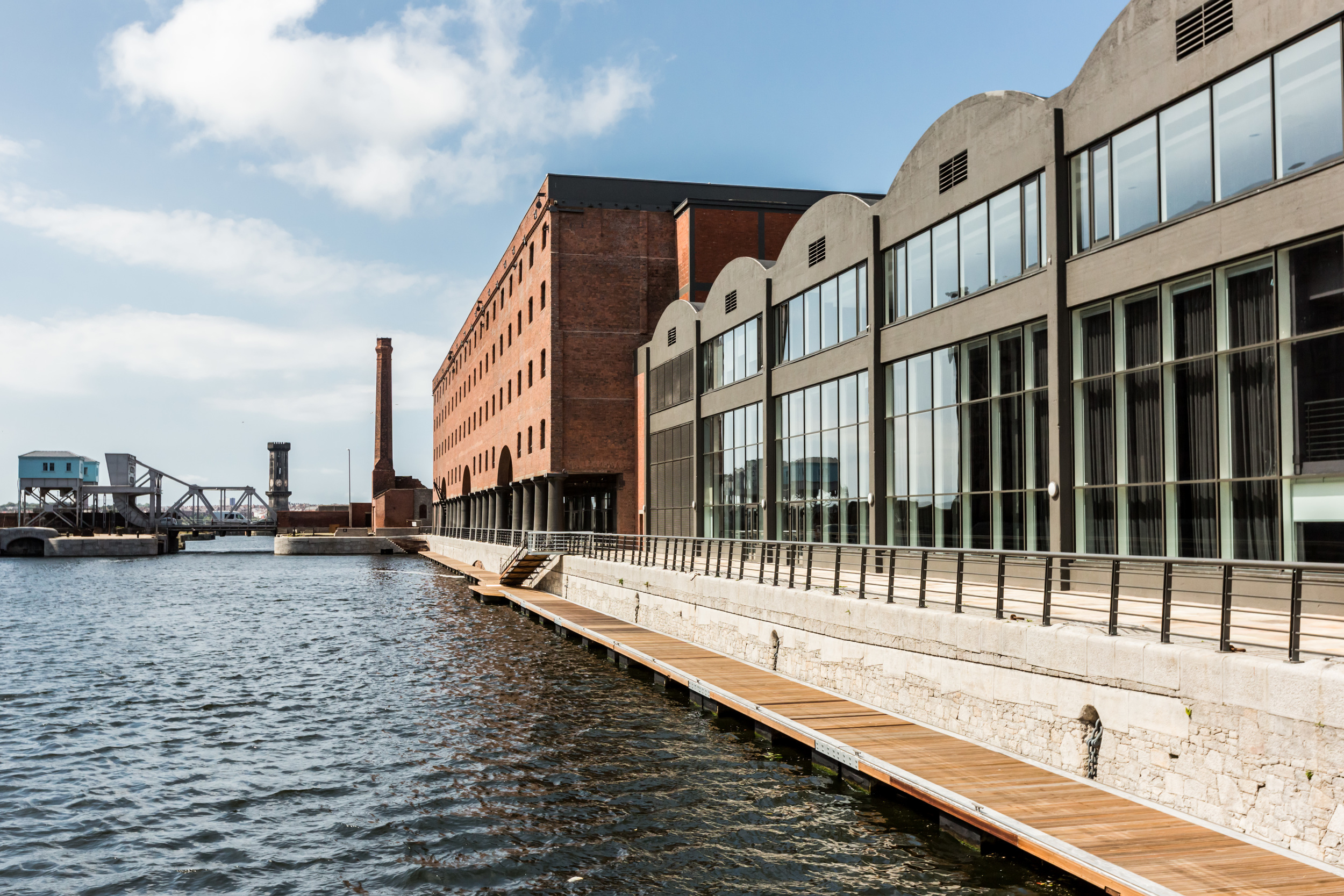 Waterfront location at the Rum Warehouse event space in Liverpool's Stanley Dock