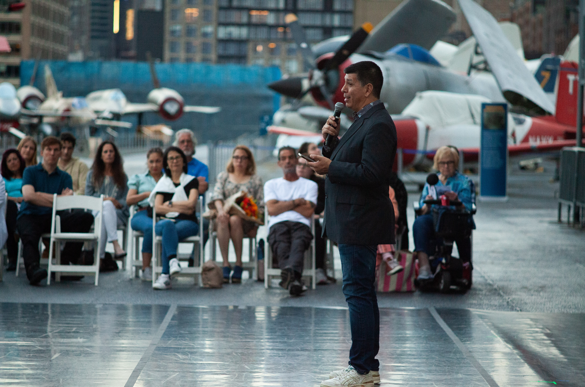 "The Absurdity of War" Talk by Román Baca, Photo: Frank Morales III