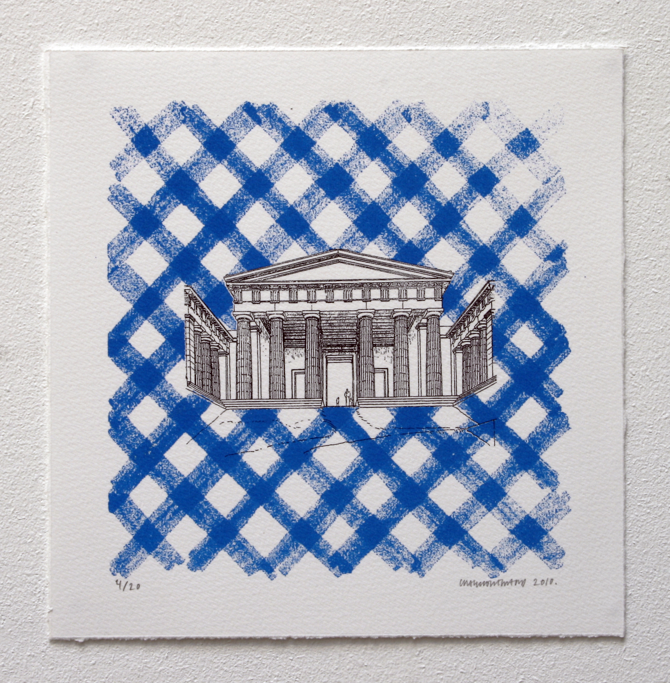 Untitled (Plaid Building Blue) (2010)