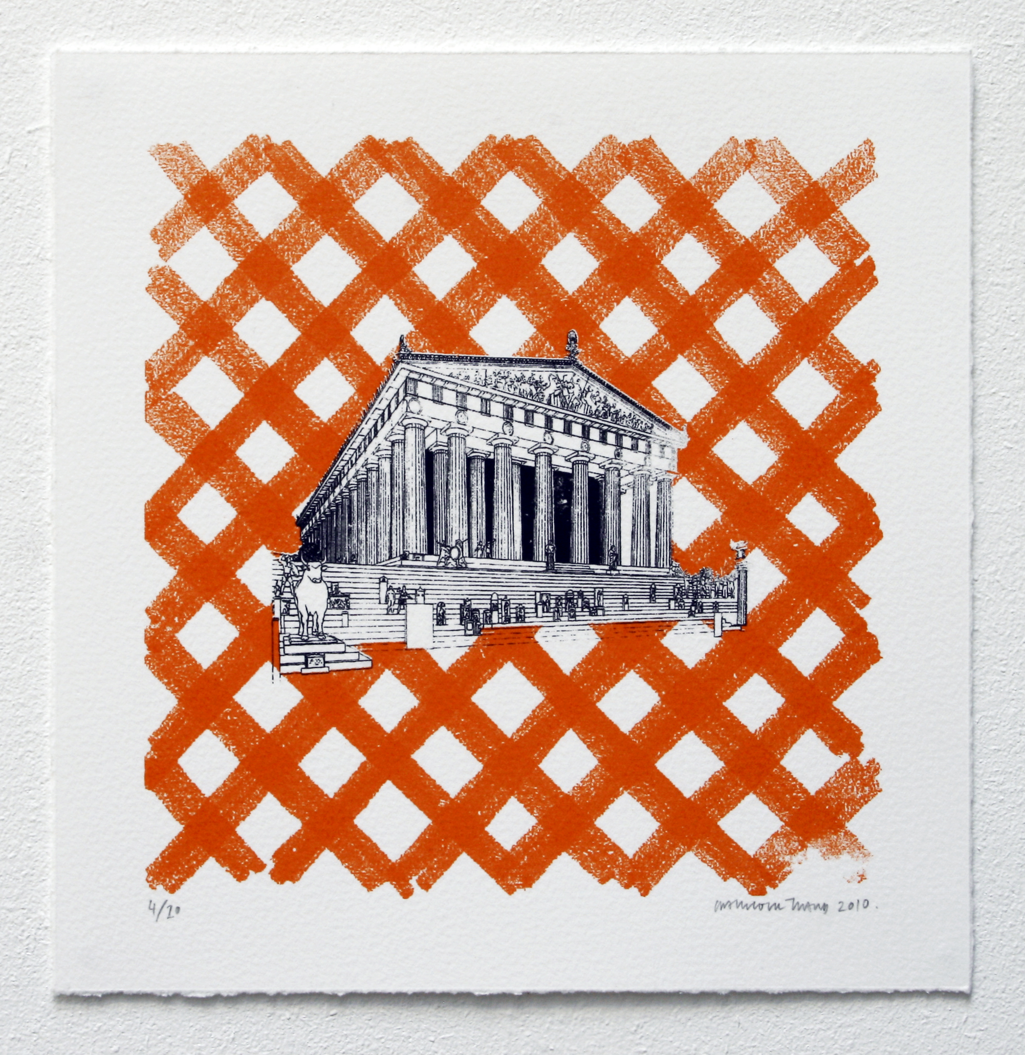 Untitled (Plaid Building Red) (2010)
