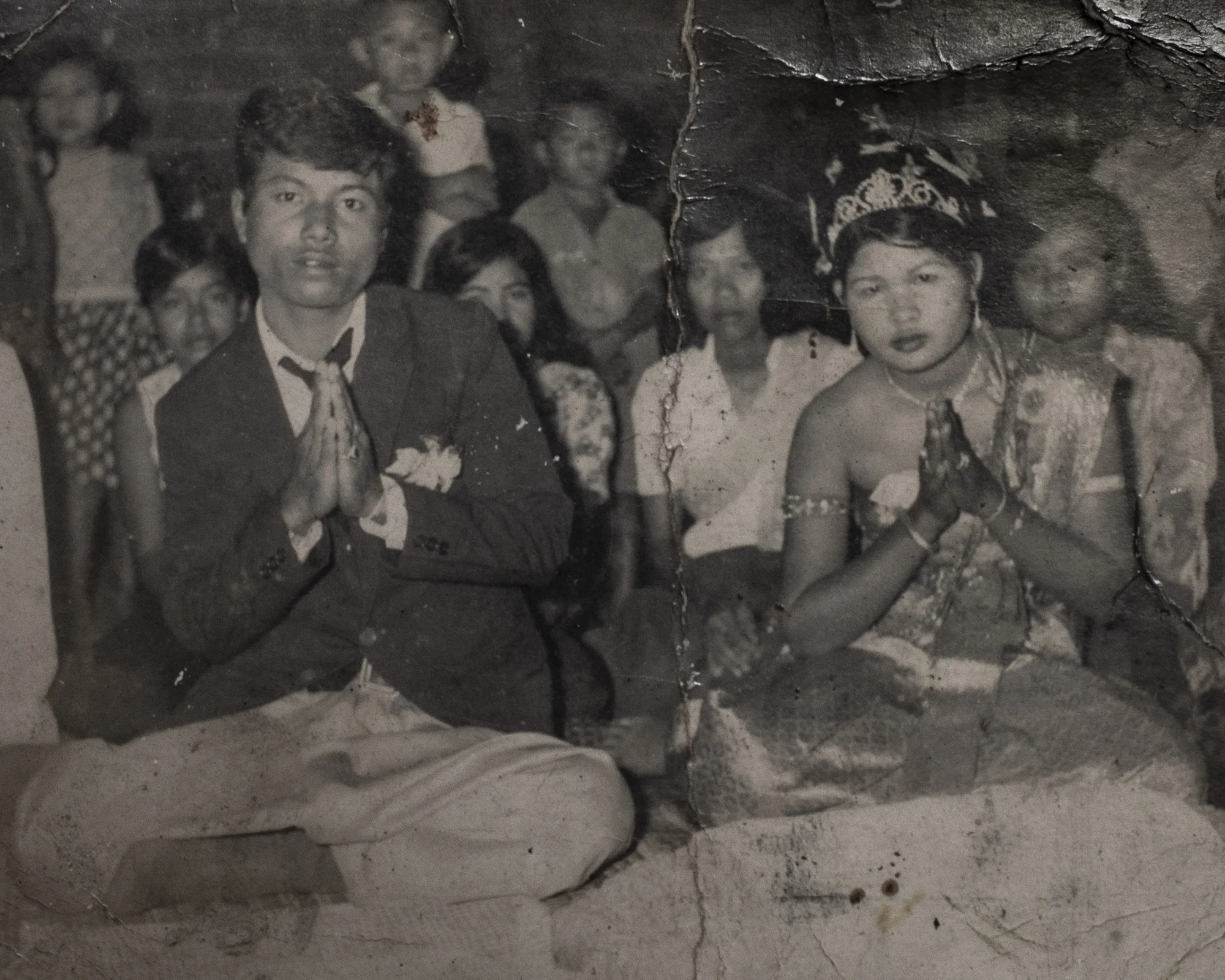 Chia’s wedding photo with her first husband, before the Khmer Rouge regime.