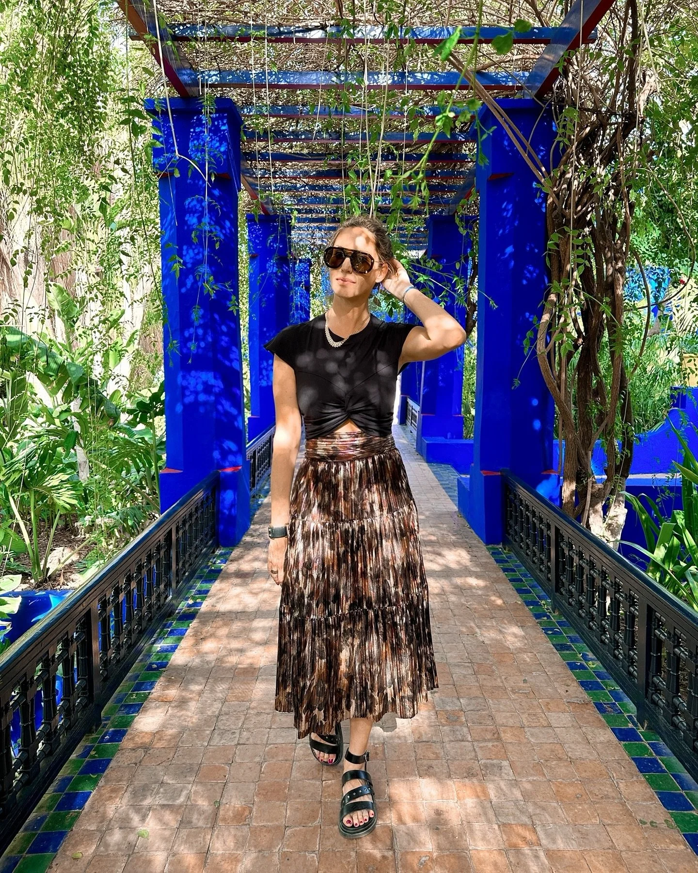Majorelle blue surrounded by green. 💙 @jardinmajorellemarrakech