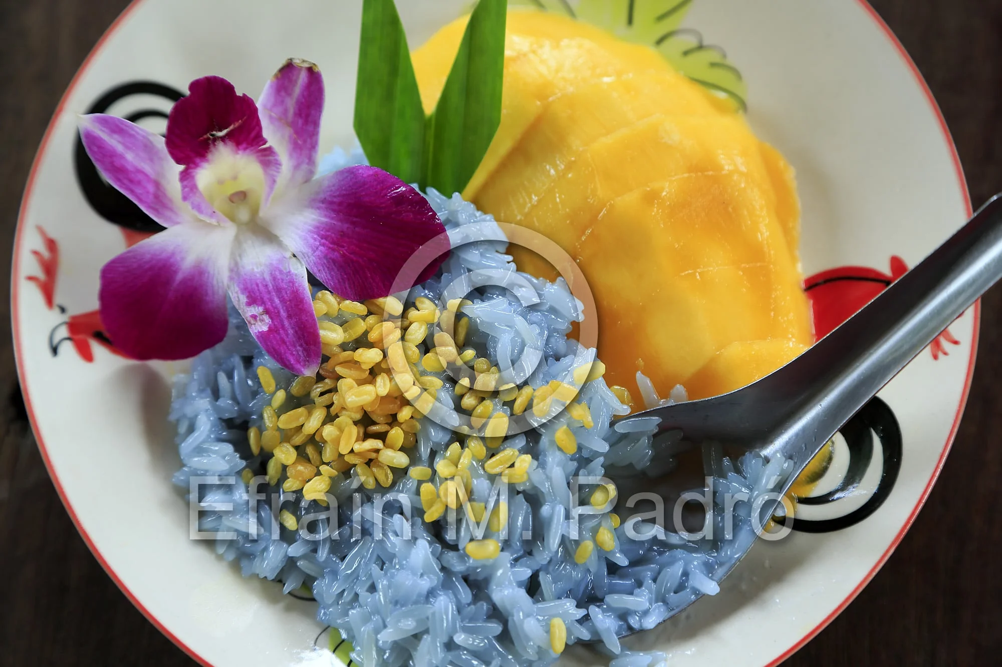 Mango sticky rice, Thai Farm Cooking School, near Chiang Mai, Thailand