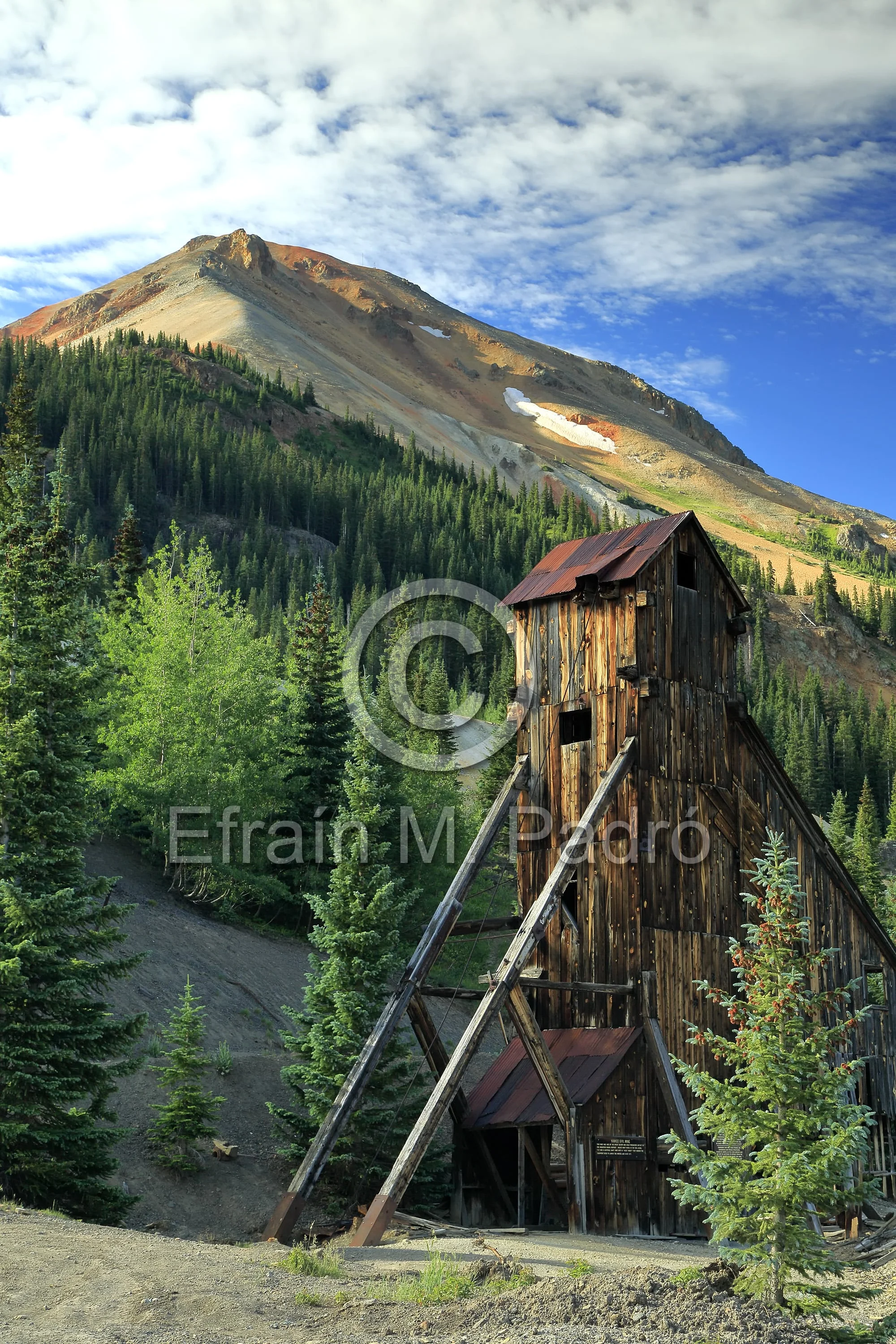 Shaft house and Red Mountain No. 3, Yankee Girl Mine, near Ouray, Colorado