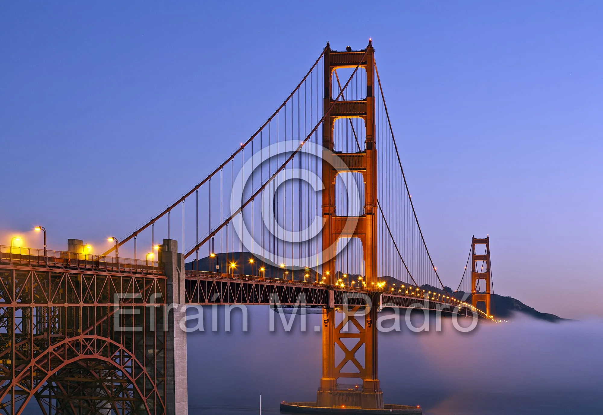 Golden Gate Bridge and fog, San Francisco, California