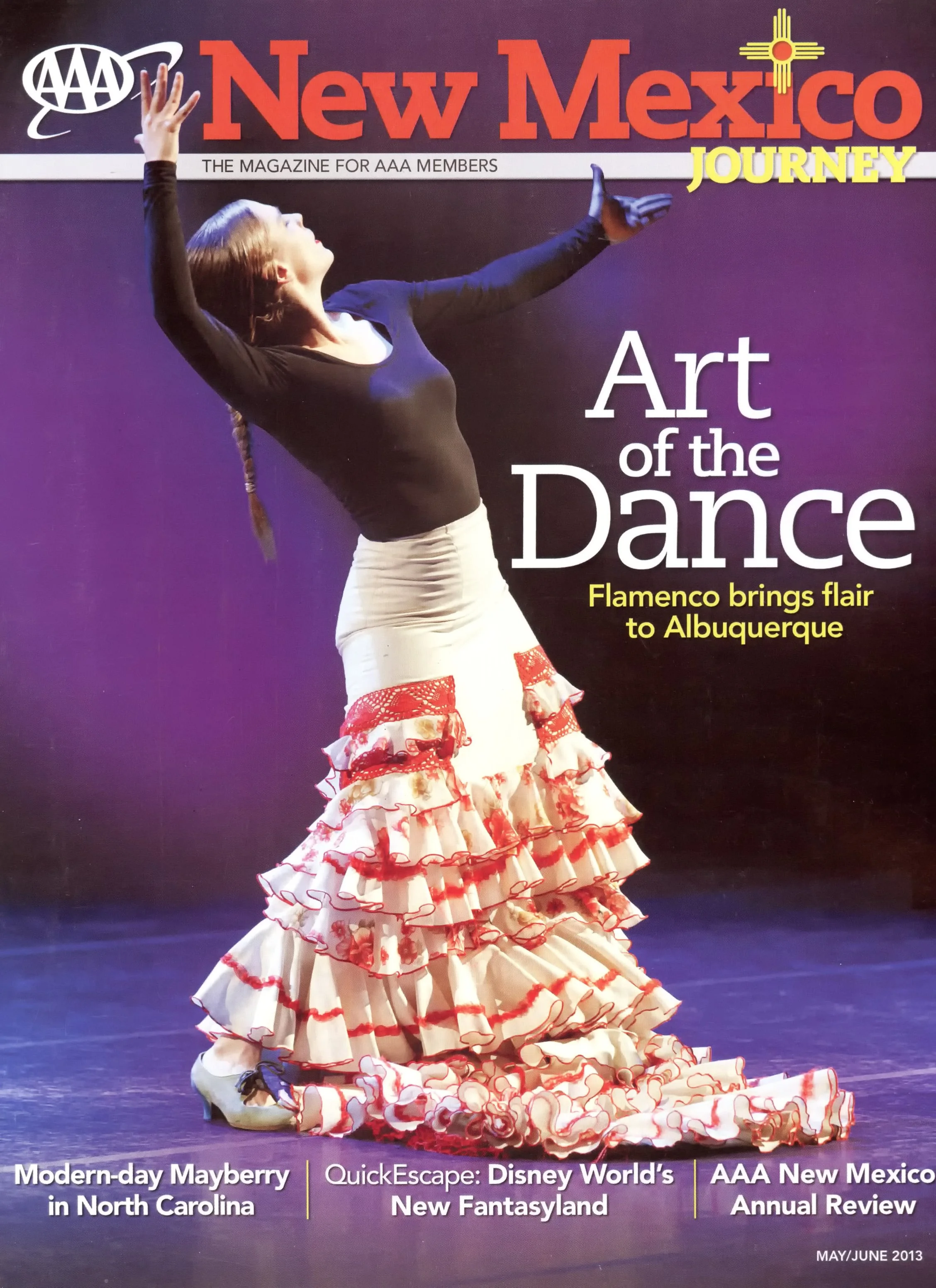 New Mexico Journey Magazine cover, May/June 20113 Issue, featuring a flamenco dancer, Yjastros Dance Company, Rodey Theatre, Albuquerque, New Mexico